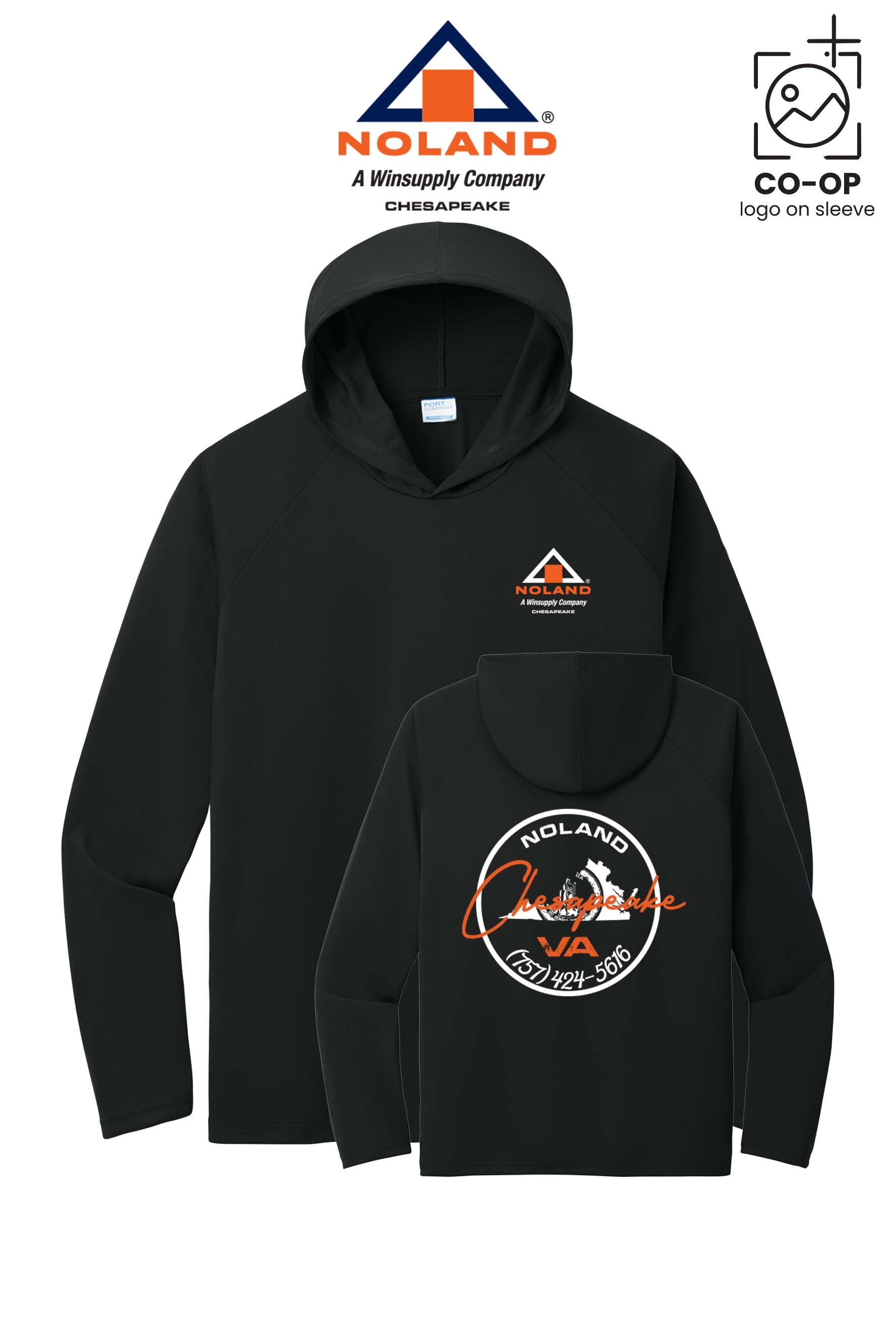 Port & Co™ Performance Pullover Hooded UPF50 Tee - Noland Company Chesapeake