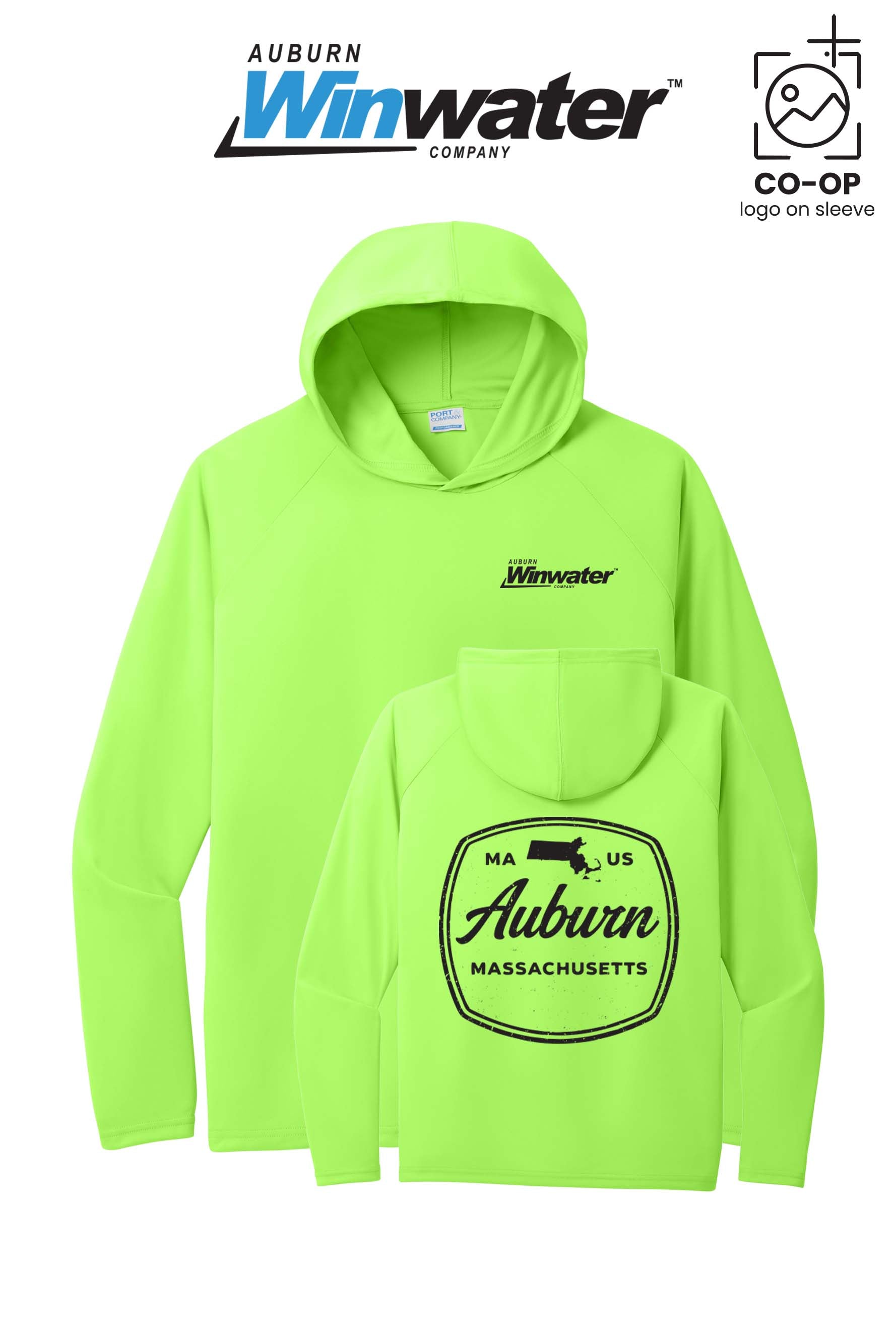 Port & Co™ Performance Pullover Hooded UPF50 Tee - Auburn Winwater