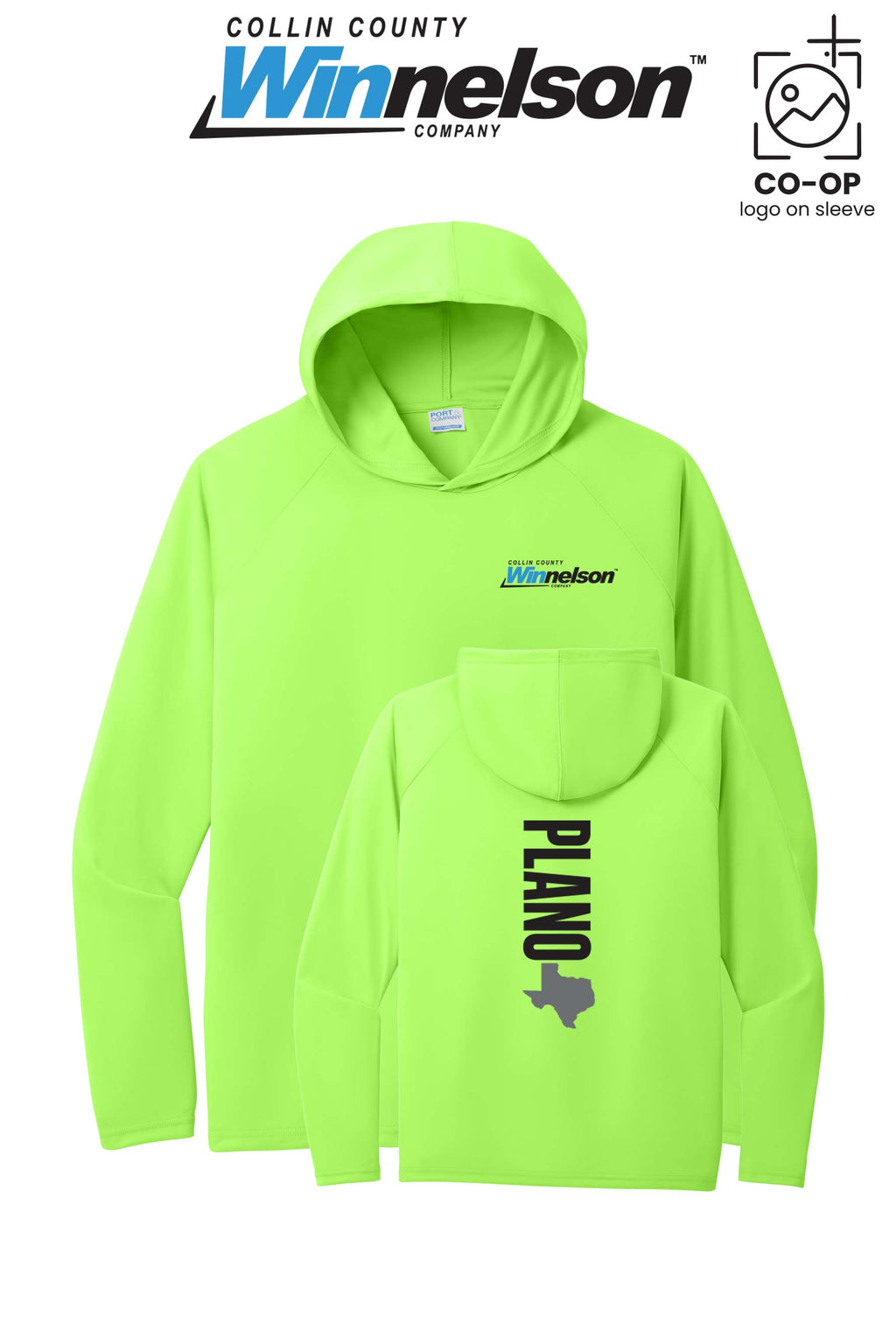 Port & Co™ Performance Pullover Hooded UPF50 Tee - Collin County Winnelson