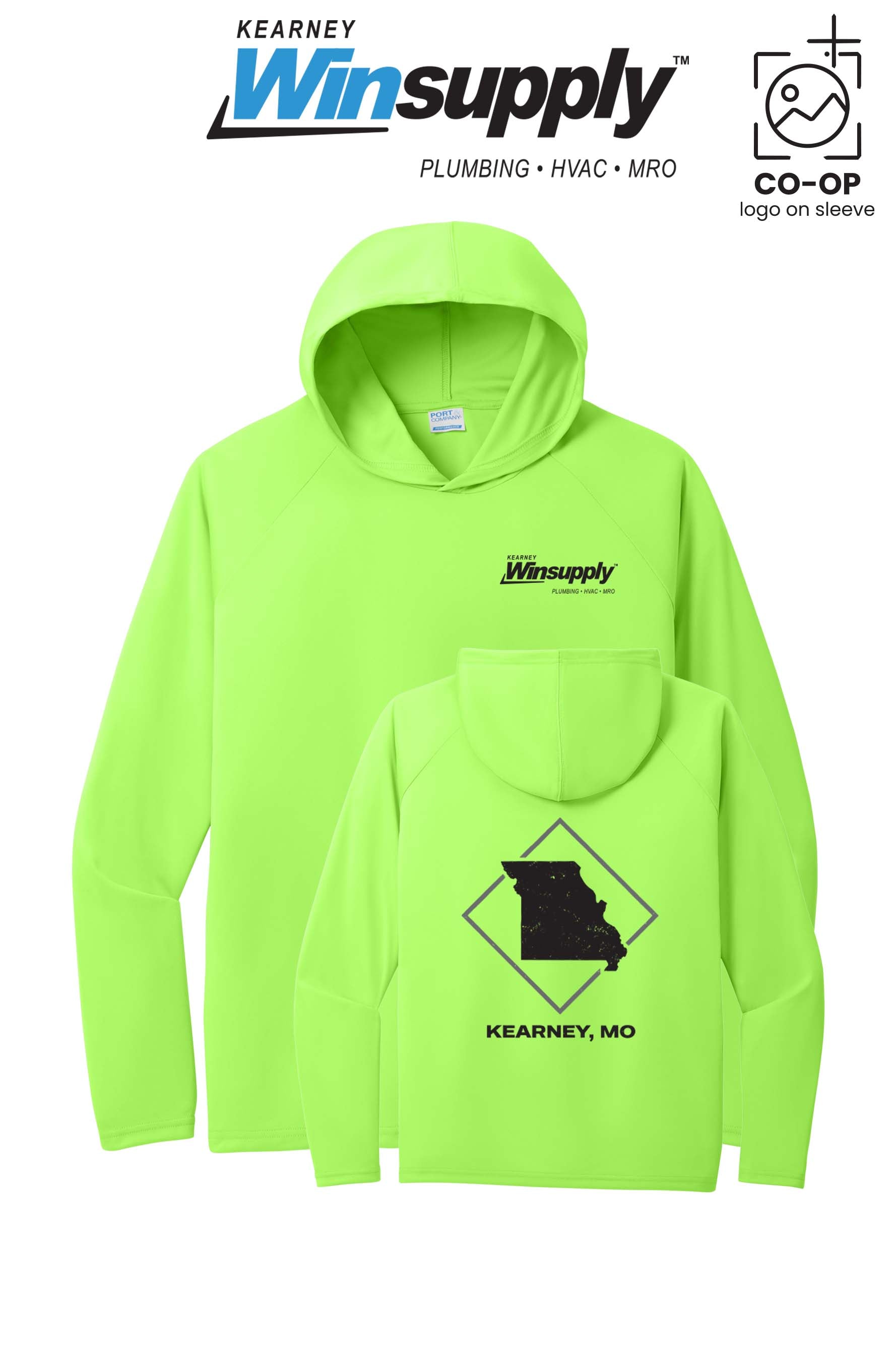 Port & Co™ Performance Pullover Hooded UPF50 Tee - Kearney Winsupply