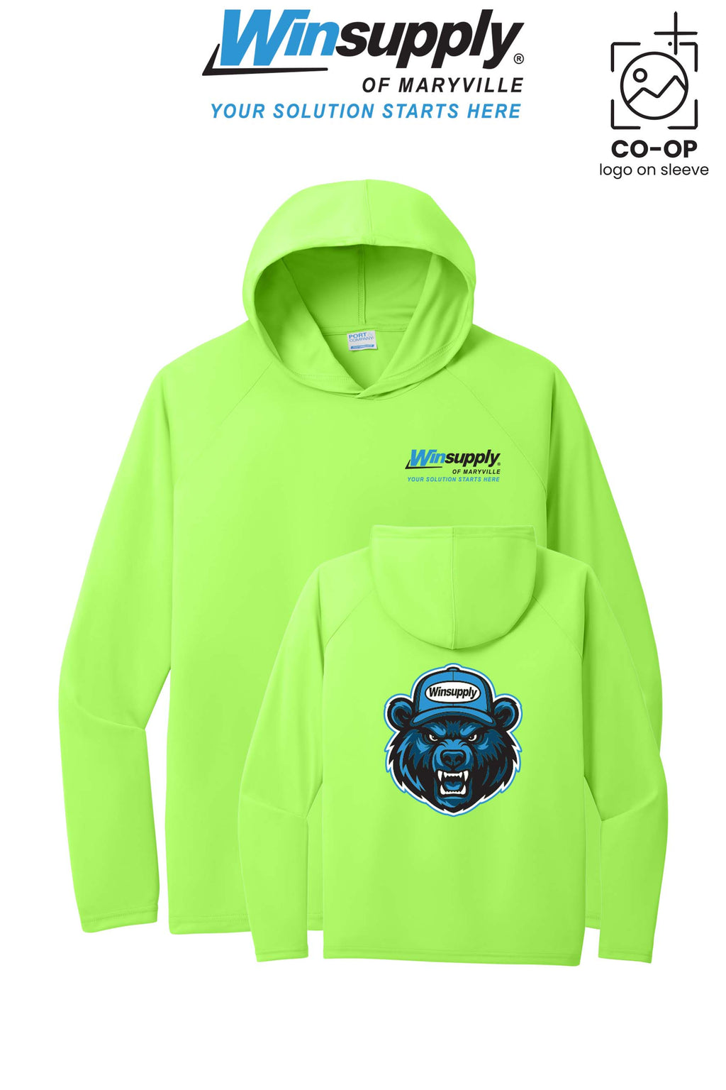 Port & Co™ Performance Pullover Hooded UPF50 Tee - Winsupply of Maryville