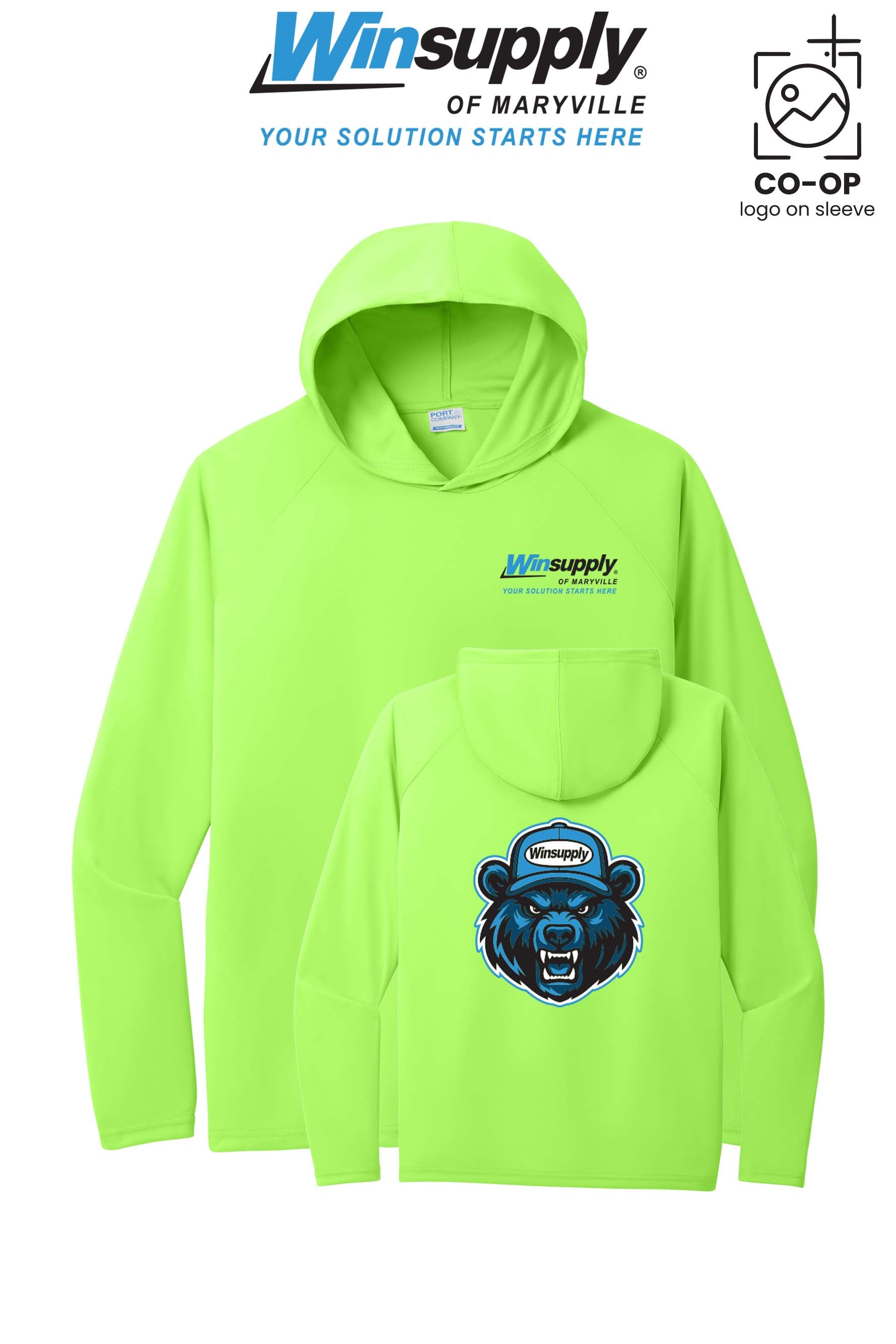 Port & Co™ Performance Pullover Hooded UPF50 Tee - Winsupply of Maryville