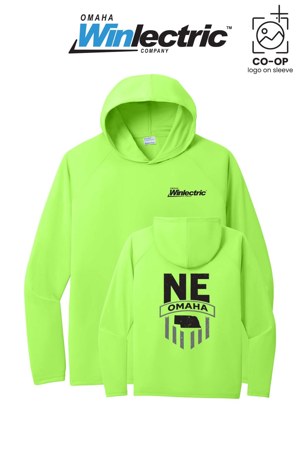 Port & Co™ Performance Pullover Hooded UPF50 Tee - Omaha Winlectric