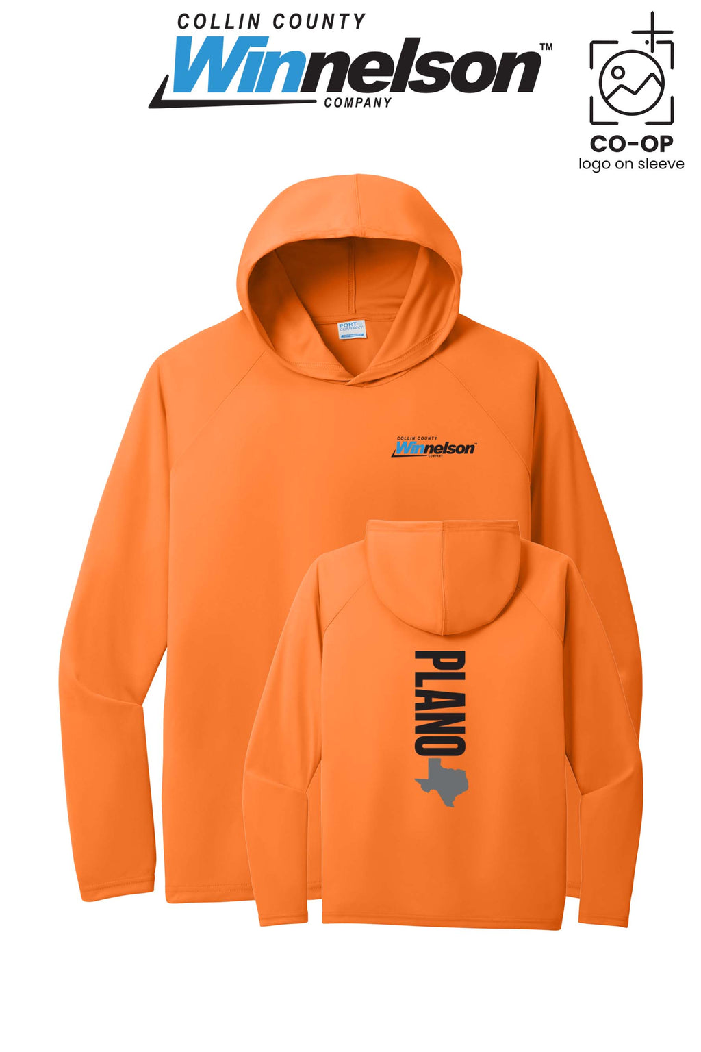 Port & Co™ Performance Pullover Hooded UPF50 Tee - Collin County Winnelson