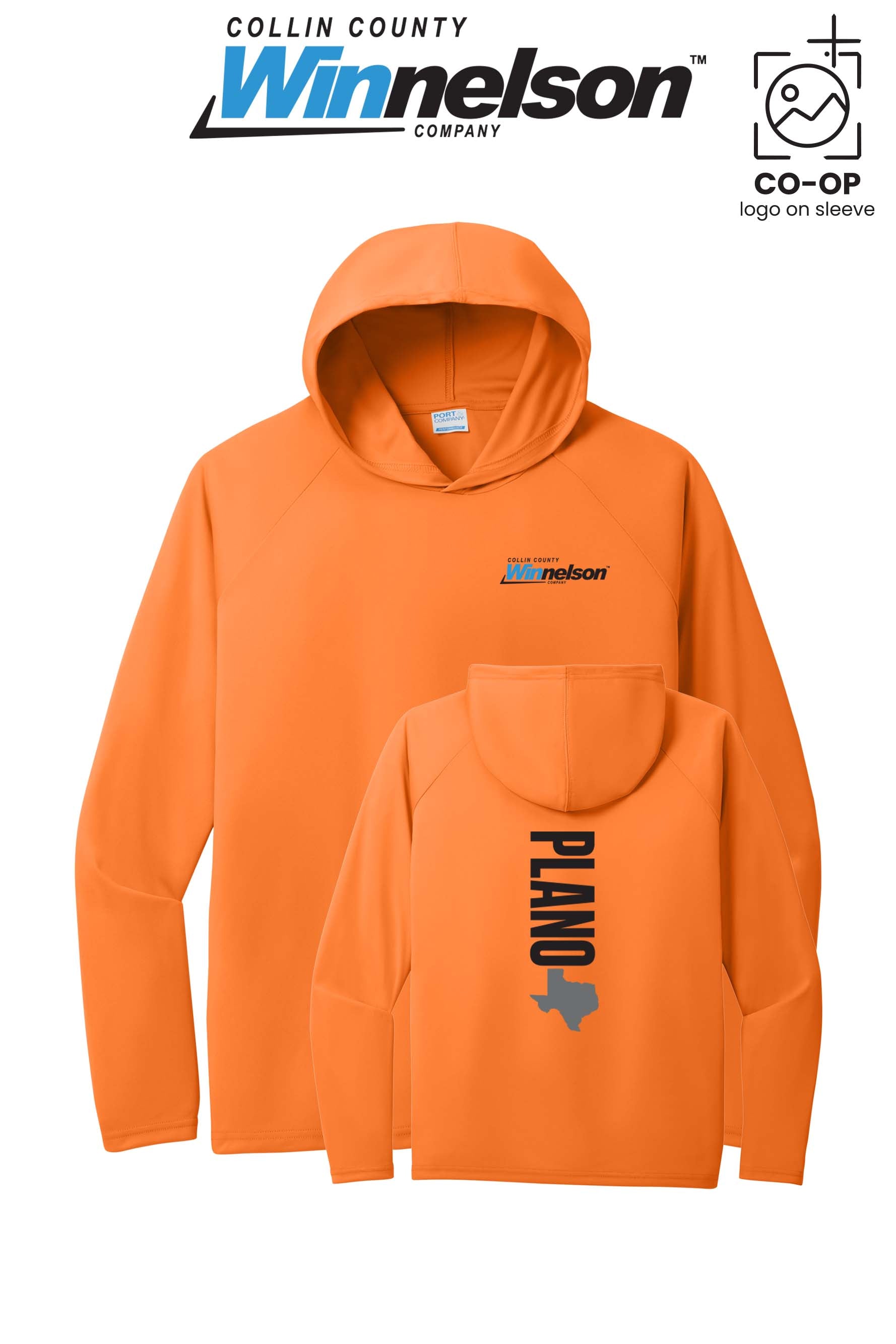 Port & Co™ Performance Pullover Hooded UPF50 Tee - Collin County Winnelson