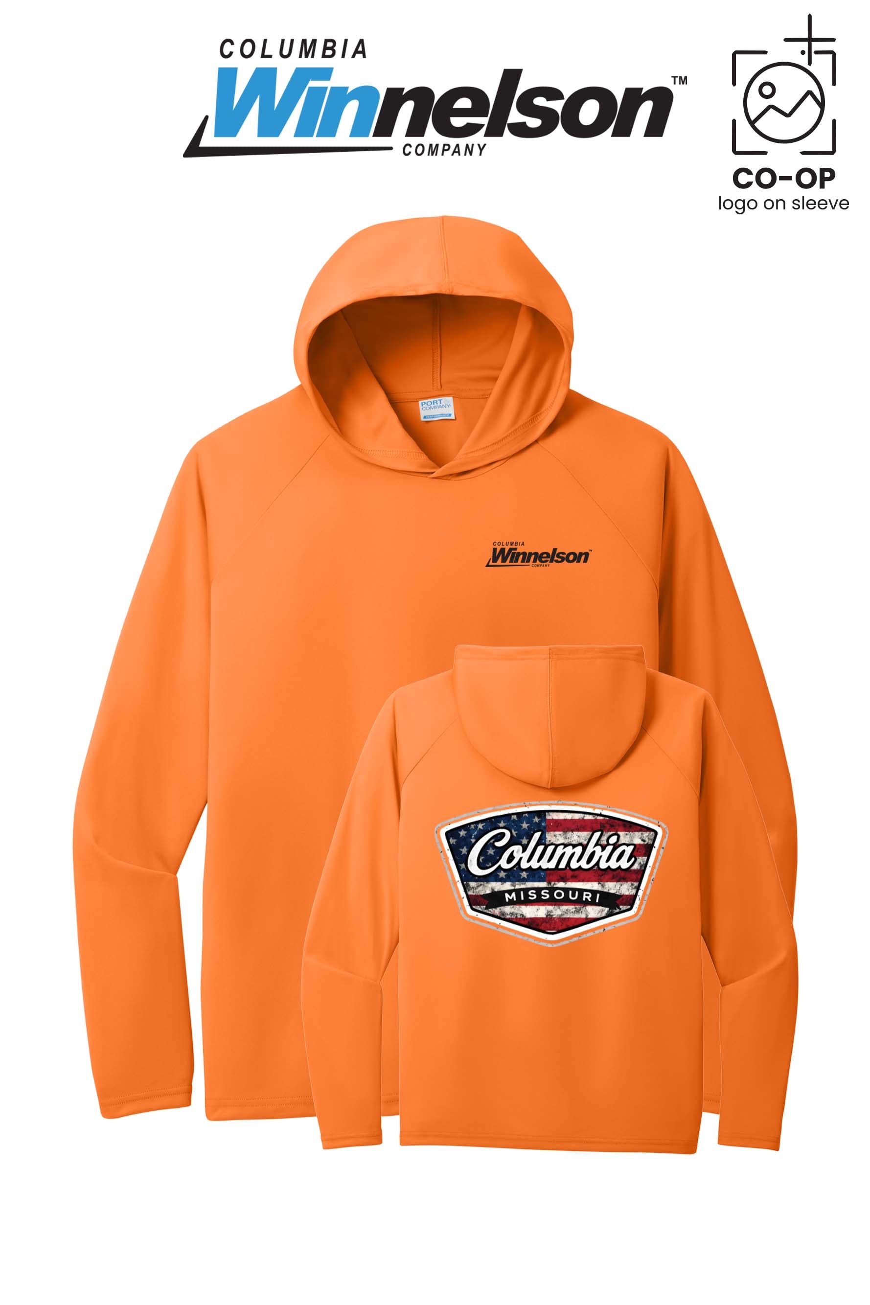 Port & Co™ Performance Pullover Hooded UPF50 Tee - Columbia MO Winnelson