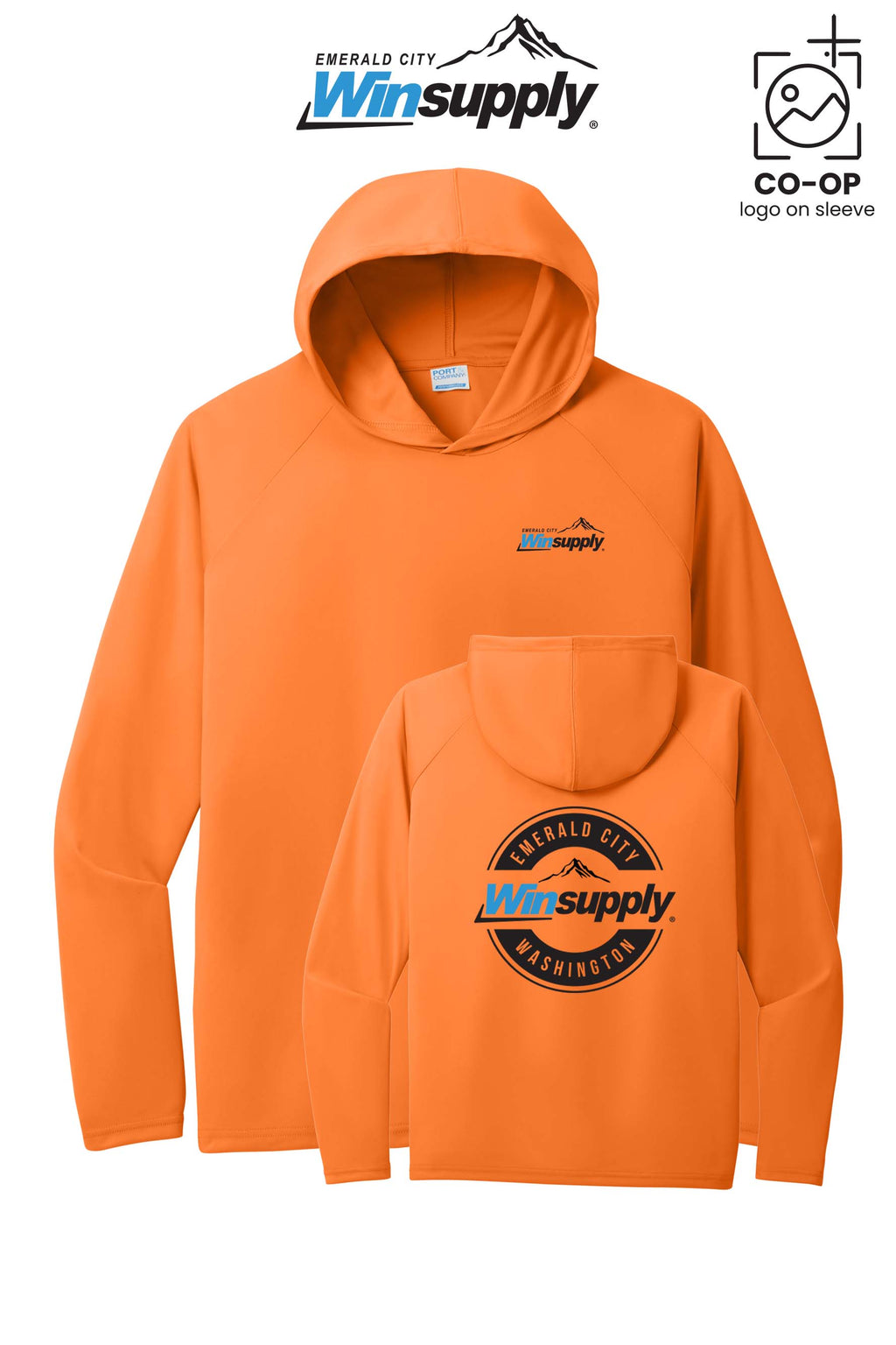Port & Co™ Performance Pullover Hooded UPF50 Tee - Winsupply Emerald City