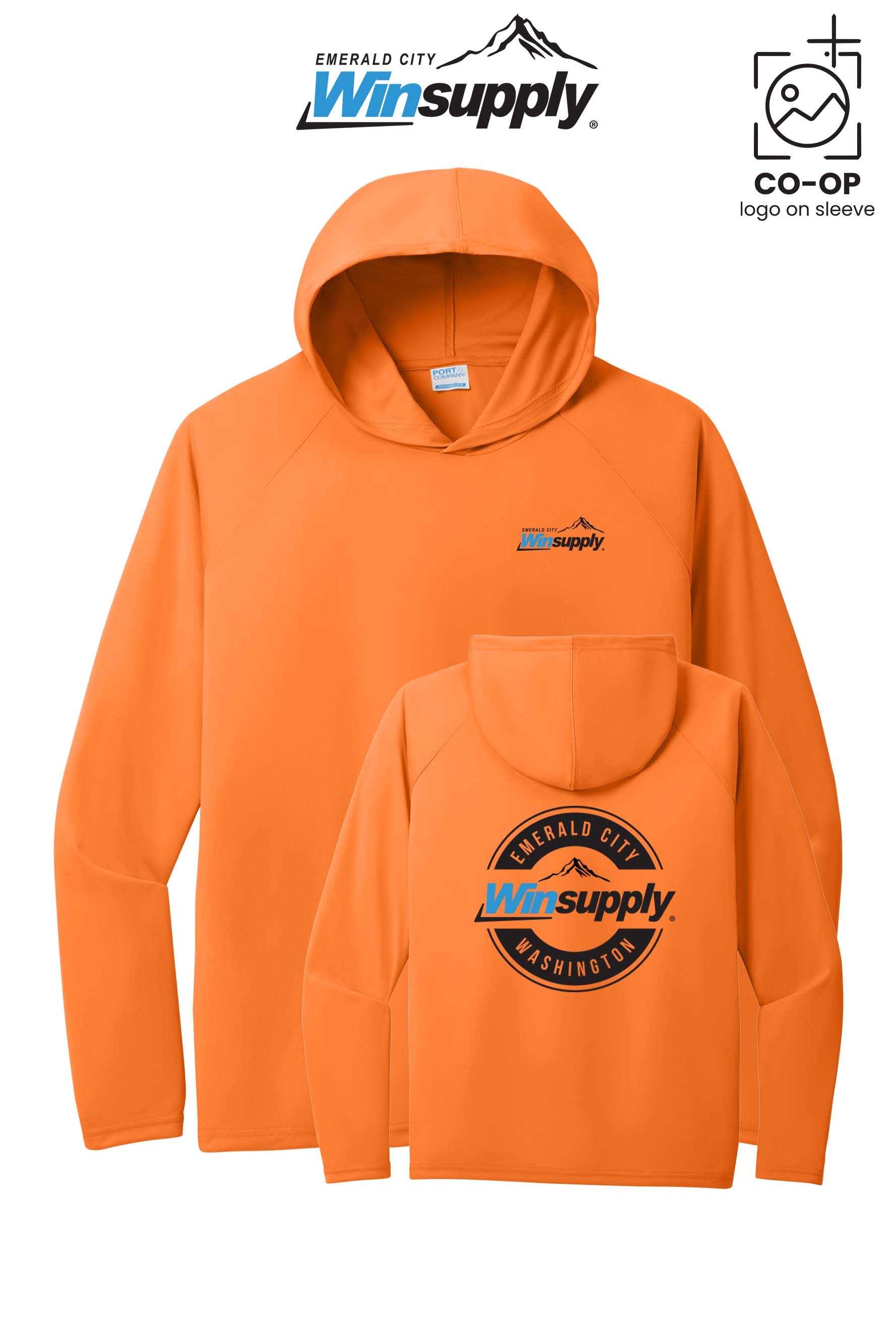 Port & Co™ Performance Pullover Hooded UPF50 Tee - Winsupply Emerald City