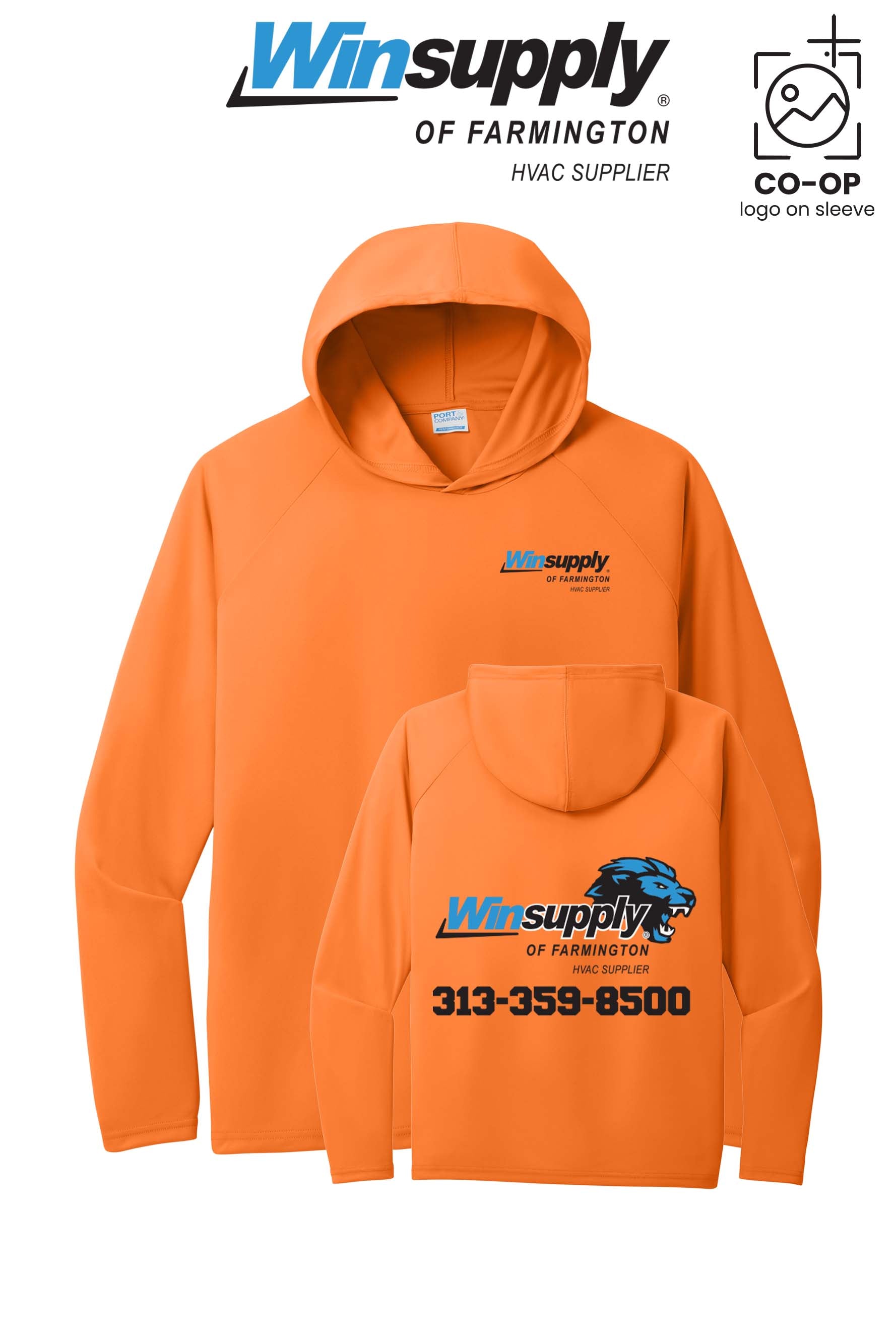 Port & Co™ Performance Pullover Hooded UPF50 Tee - Winsupply of Farmington