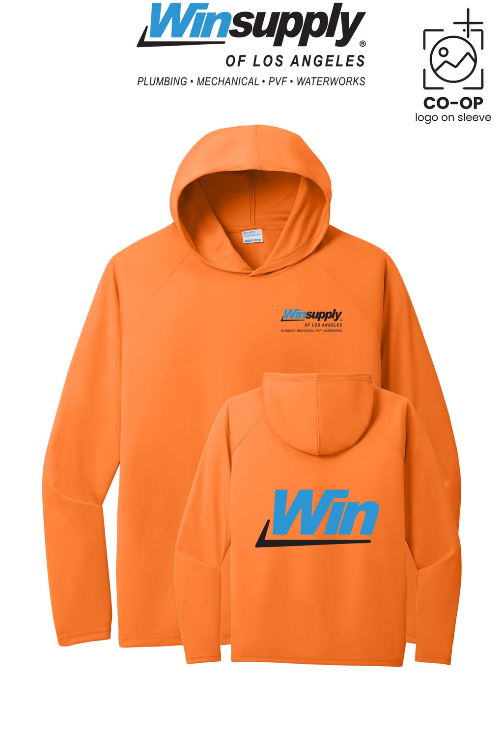 Port & Co™ Performance Pullover Hooded UPF50 Tee - Winsupply of Los Angeles