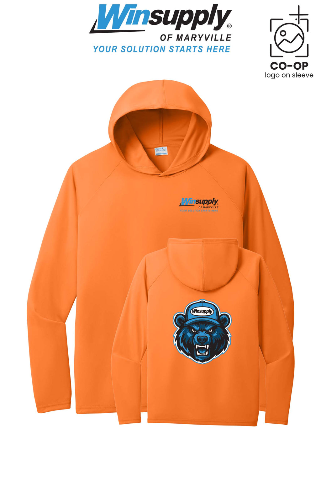 Port & Co™ Performance Pullover Hooded UPF50 Tee - Winsupply of Maryville
