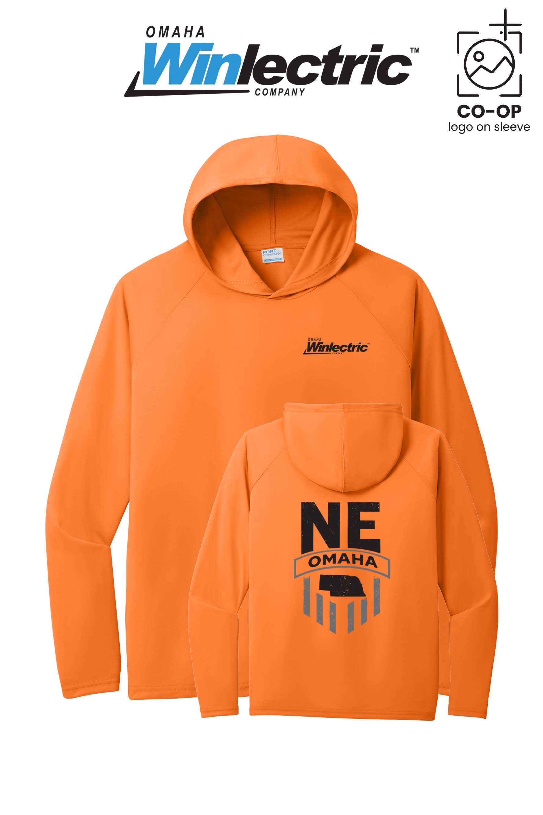 Port & Co™ Performance Pullover Hooded UPF50 Tee - Omaha Winlectric
