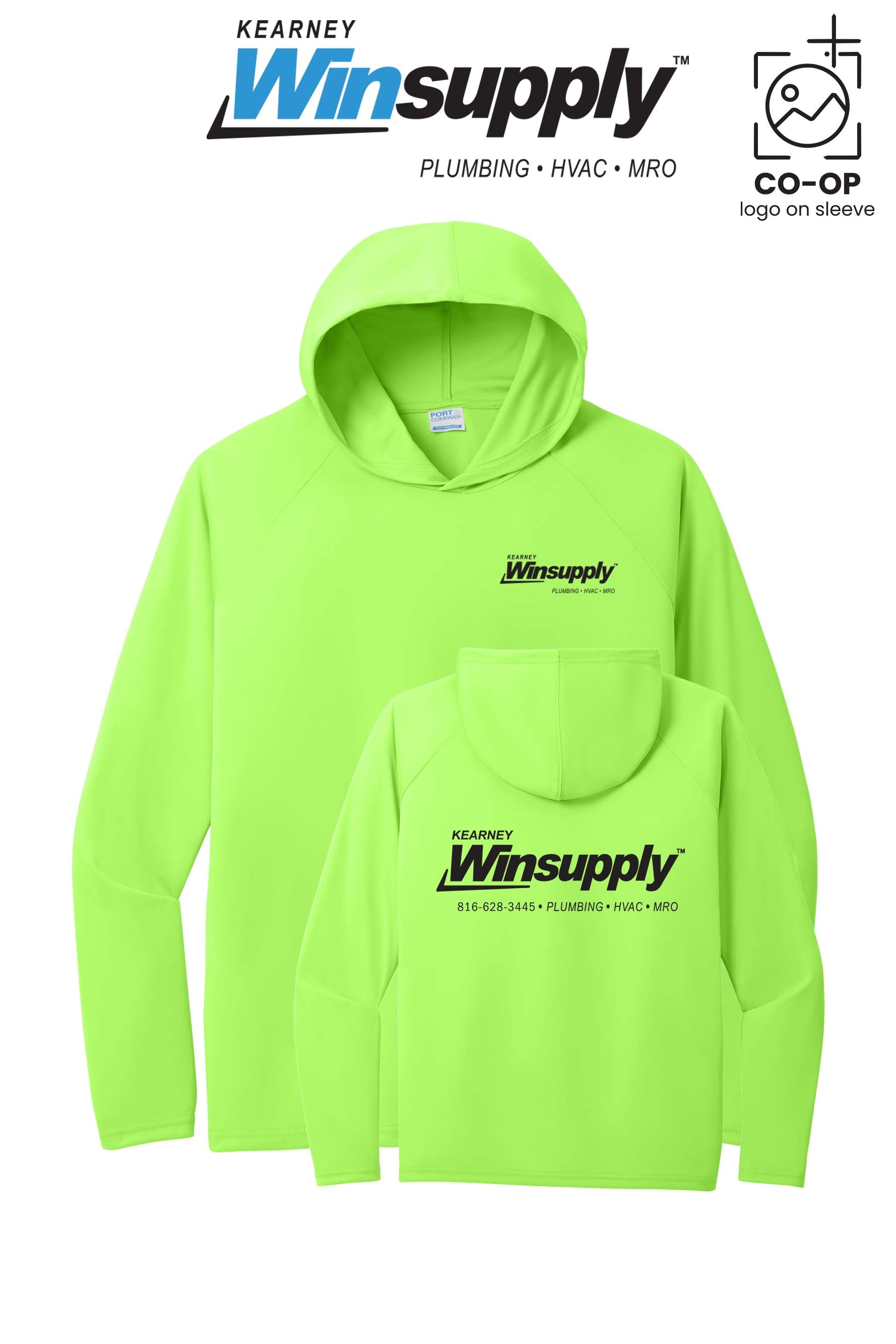 Port & Co™ Performance Pullover Hooded UPF50 Tee - Kearney Winsupply