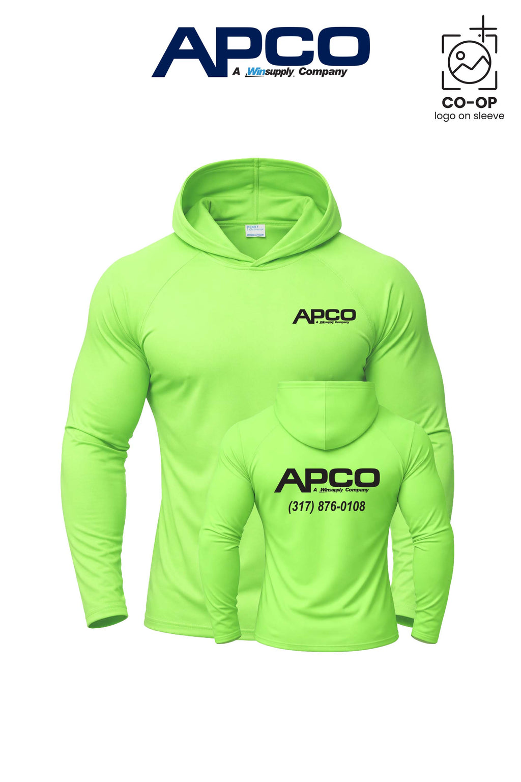 Port & Co™ Performance Pullover Hooded UPF50 Tee - APCO Supply - Indianapolis