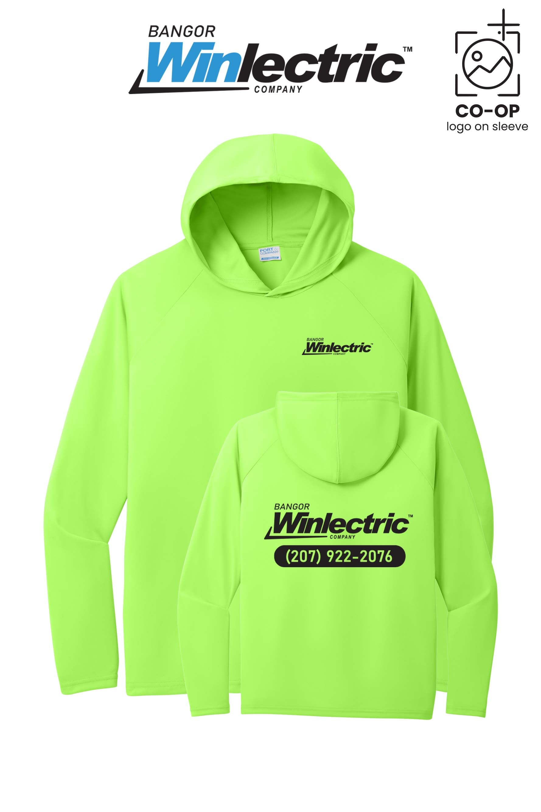 Port & Co™ Performance Pullover Hooded UPF50 Tee - Winlectric Bangor