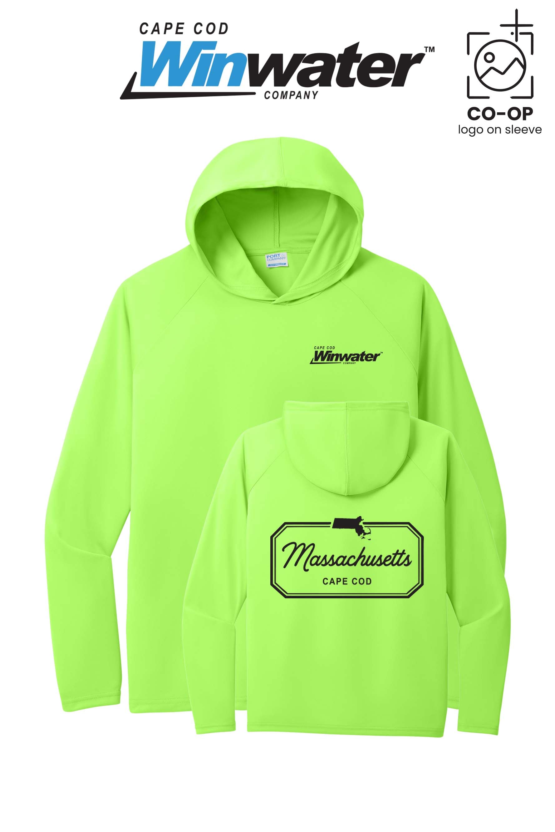 Port & Co™ Performance Pullover Hooded UPF50 Tee - Winwater Cape Cod