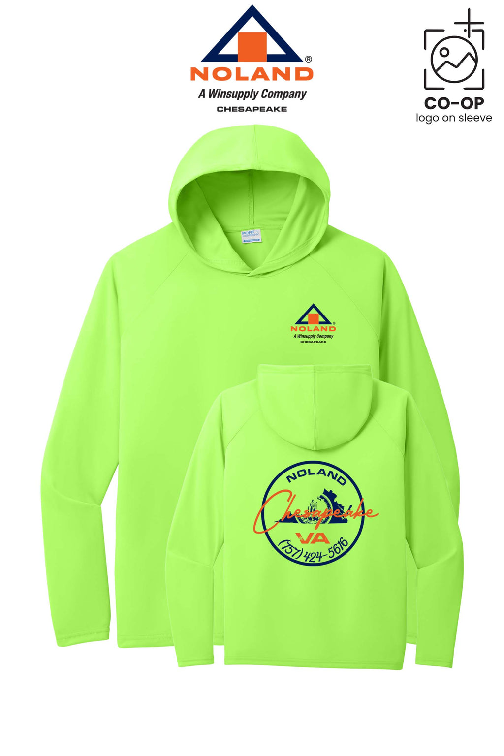 Port & Co™ Performance Pullover Hooded UPF50 Tee - Noland Company Chesapeake
