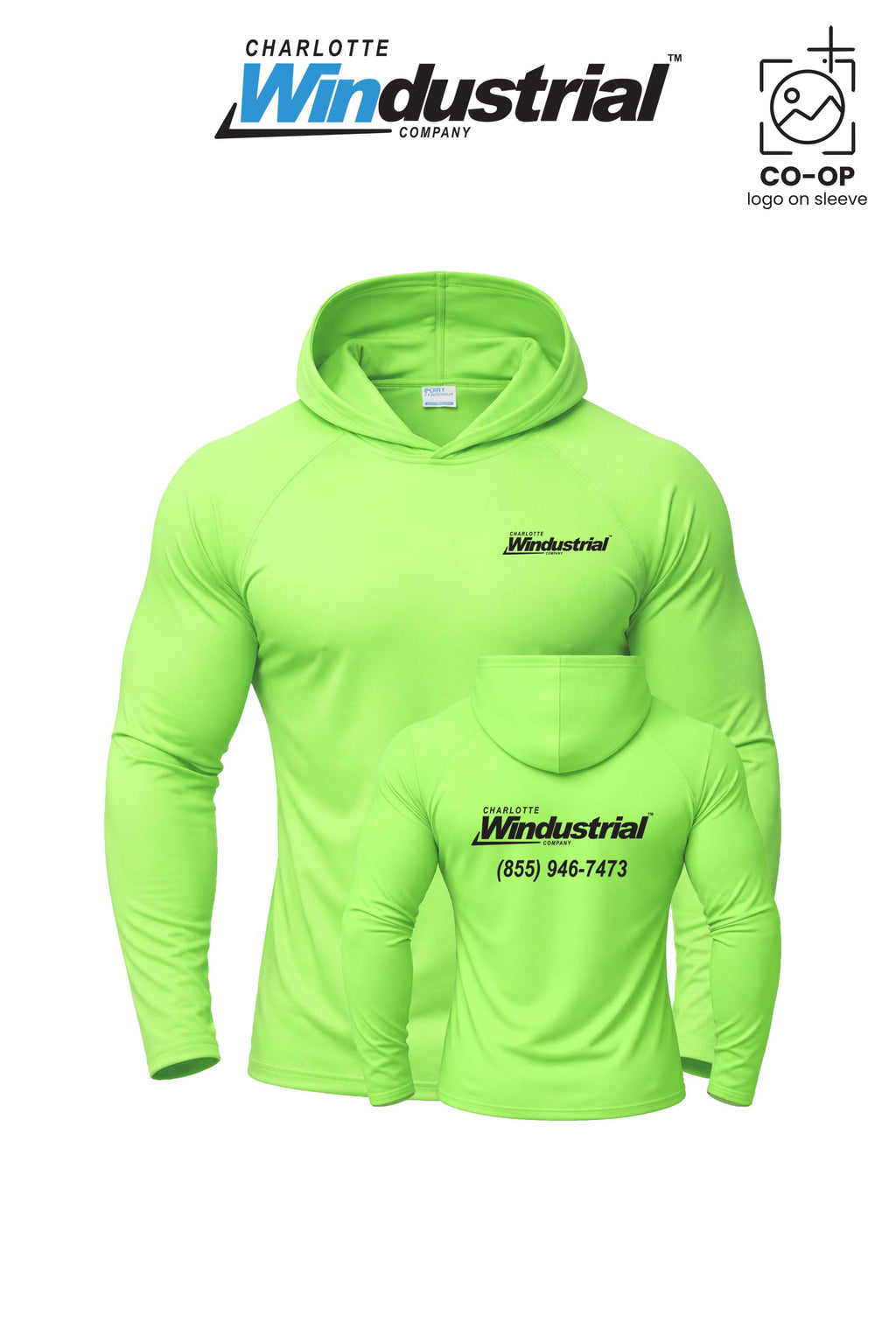 Port & Co™ Performance Pullover Hooded UPF50 Tee - Charlotte Windustrial