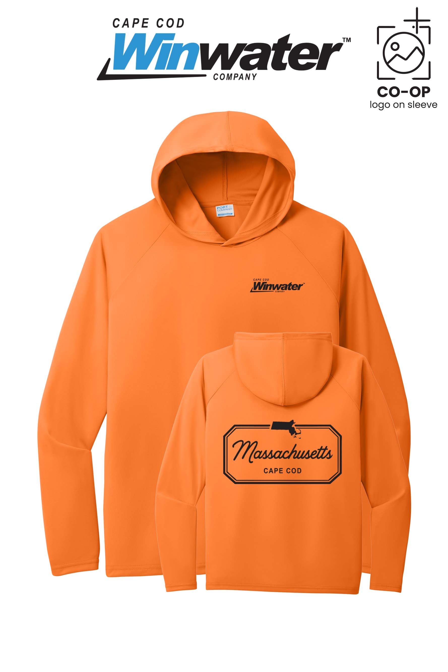 Port & Co™ Performance Pullover Hooded UPF50 Tee - Winwater Cape Cod