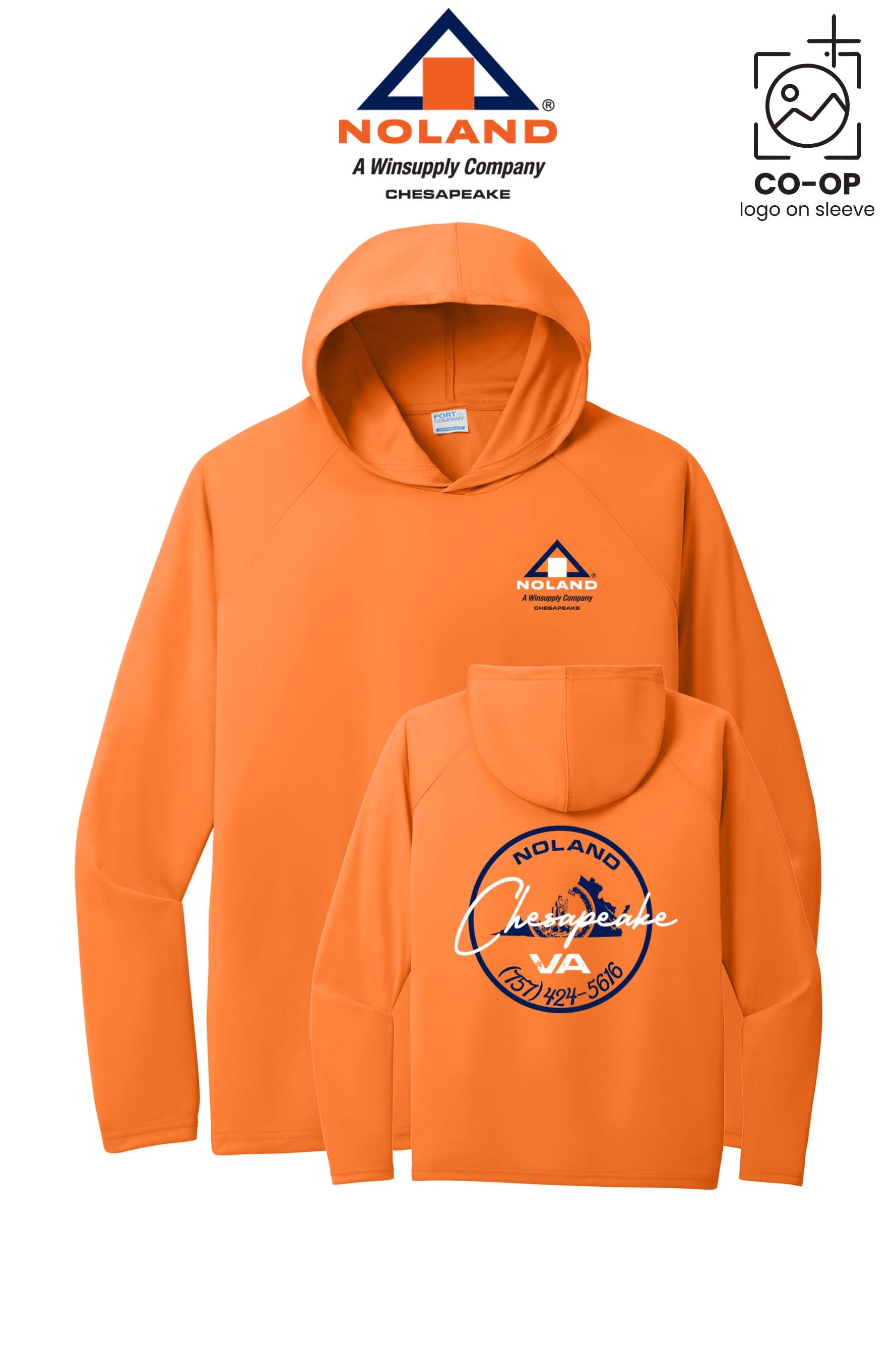 Port & Co™ Performance Pullover Hooded UPF50 Tee - Noland Company Chesapeake