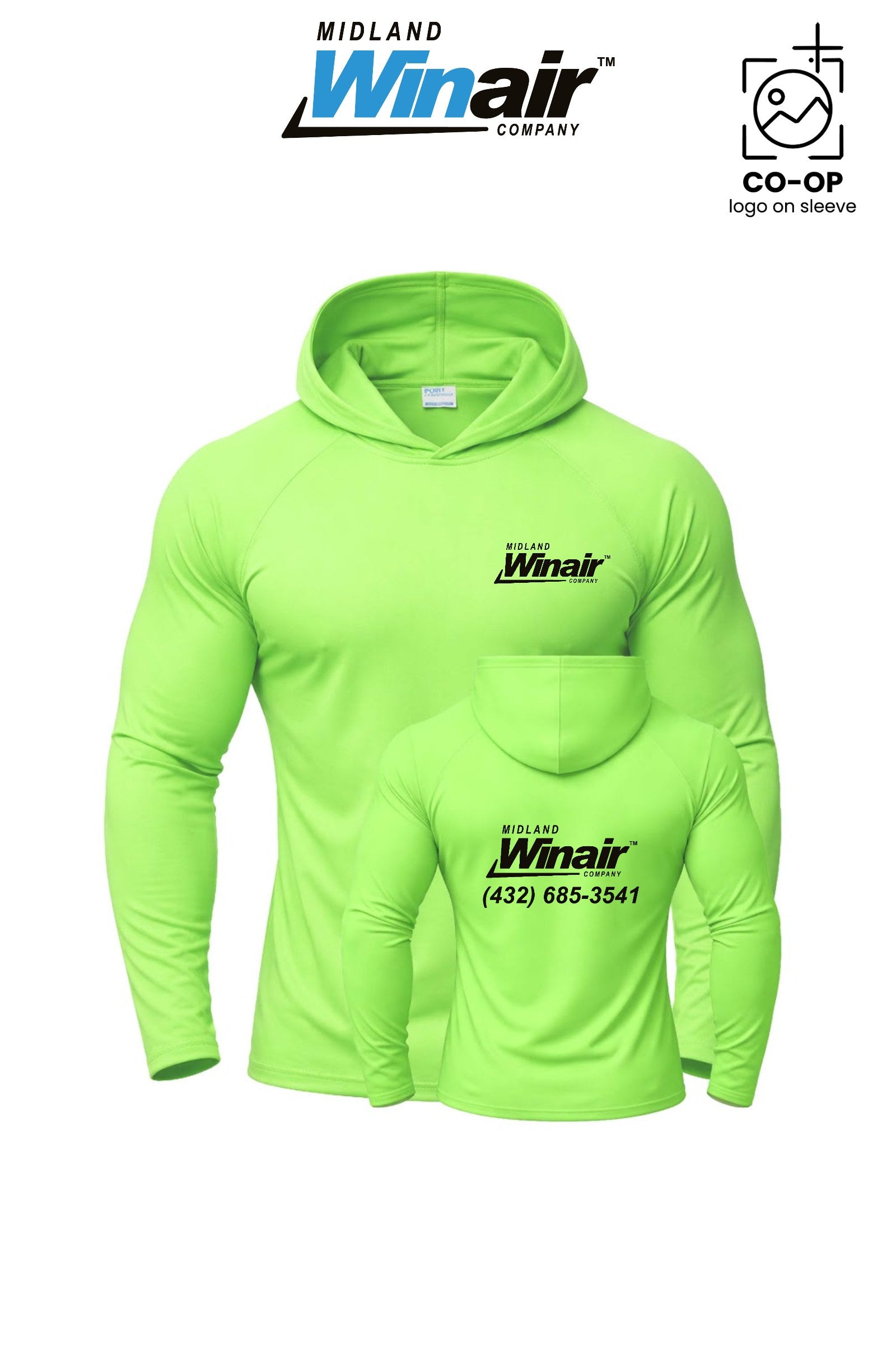 Port & Co™ Performance Pullover Hooded UPF50 Tee - Midland Winair