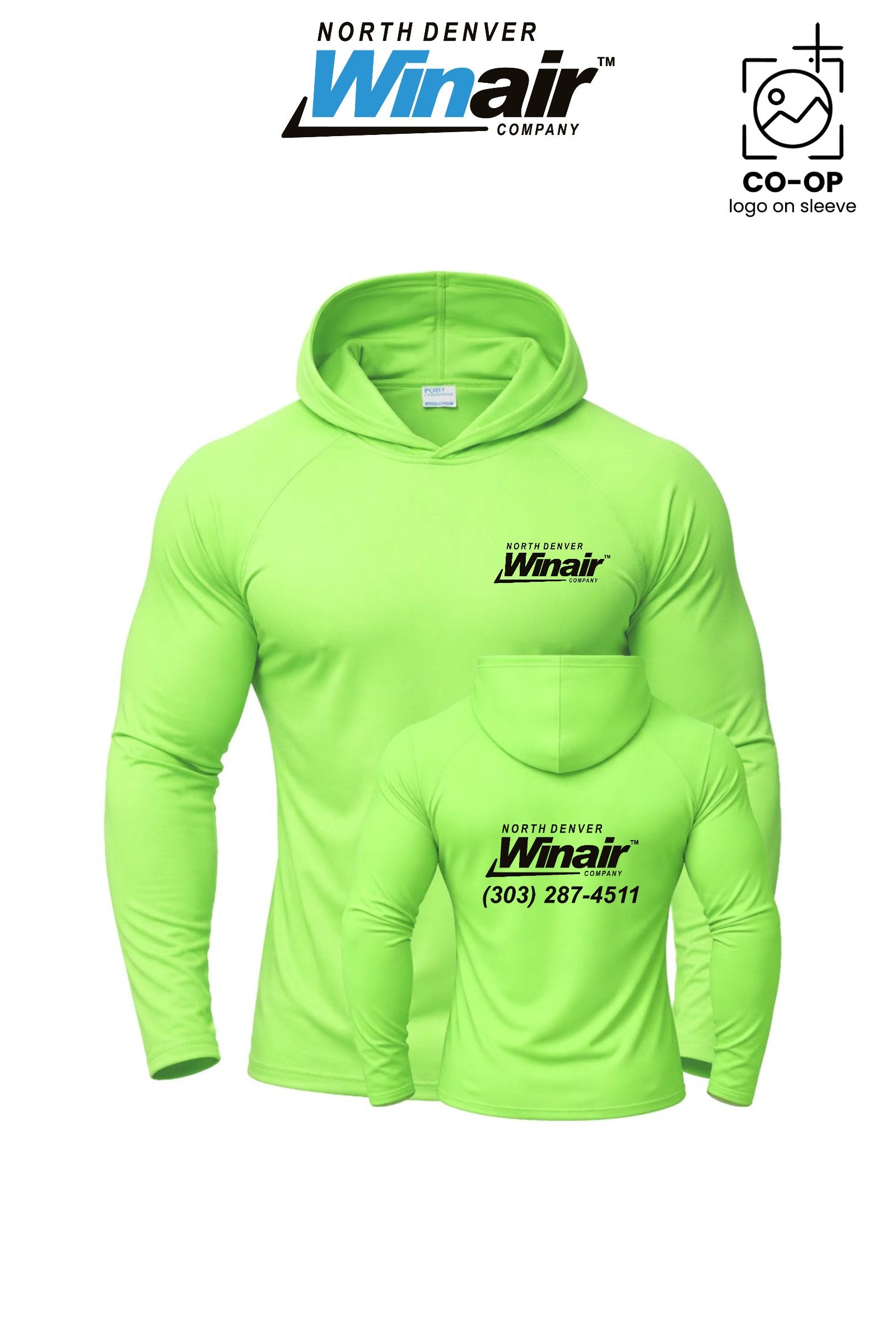 Port & Co™ Performance Pullover Hooded UPF50 Tee - North Denver Winair