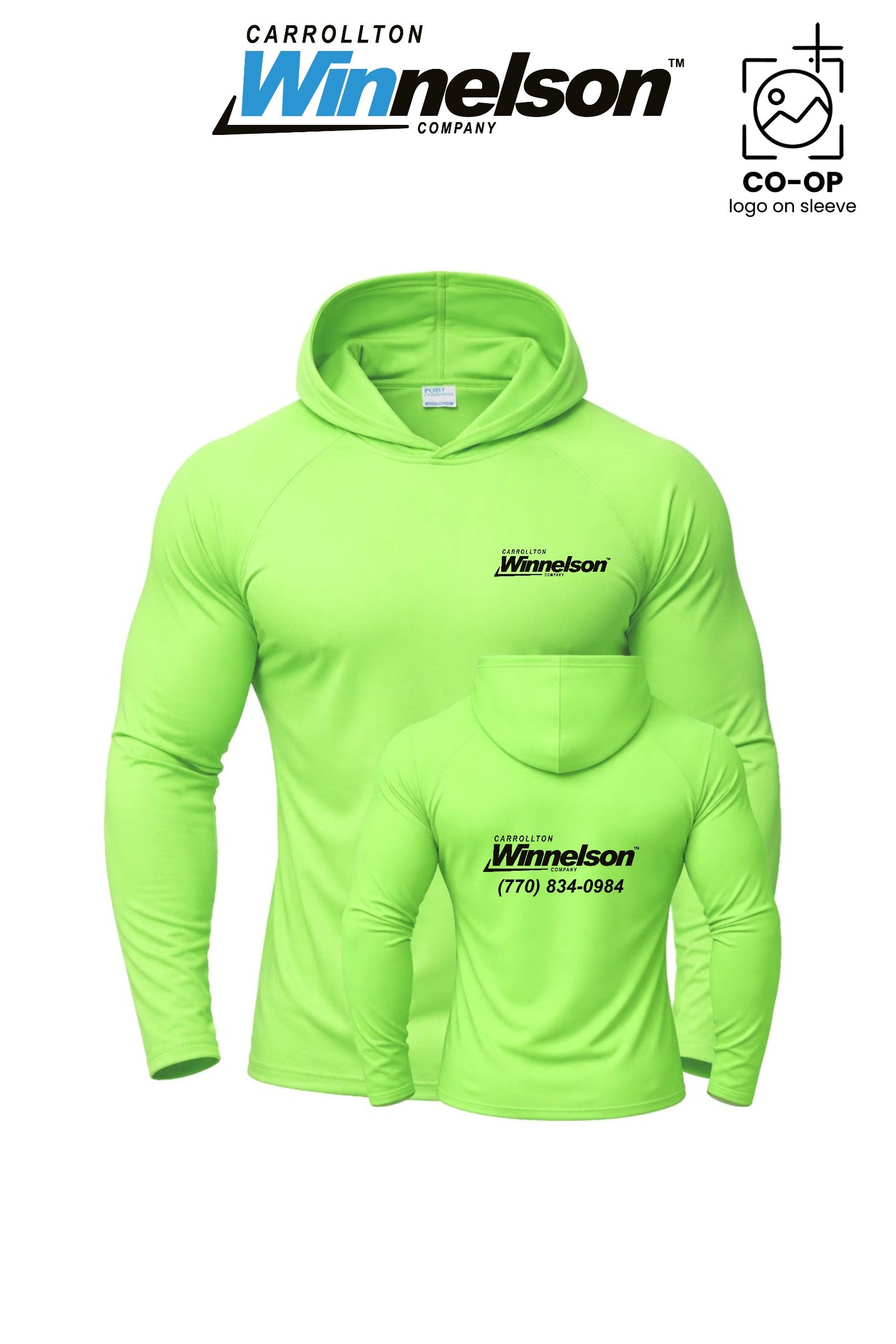 Port & Co™ Performance Pullover Hooded UPF50 Tee - Carrollton Winnelson