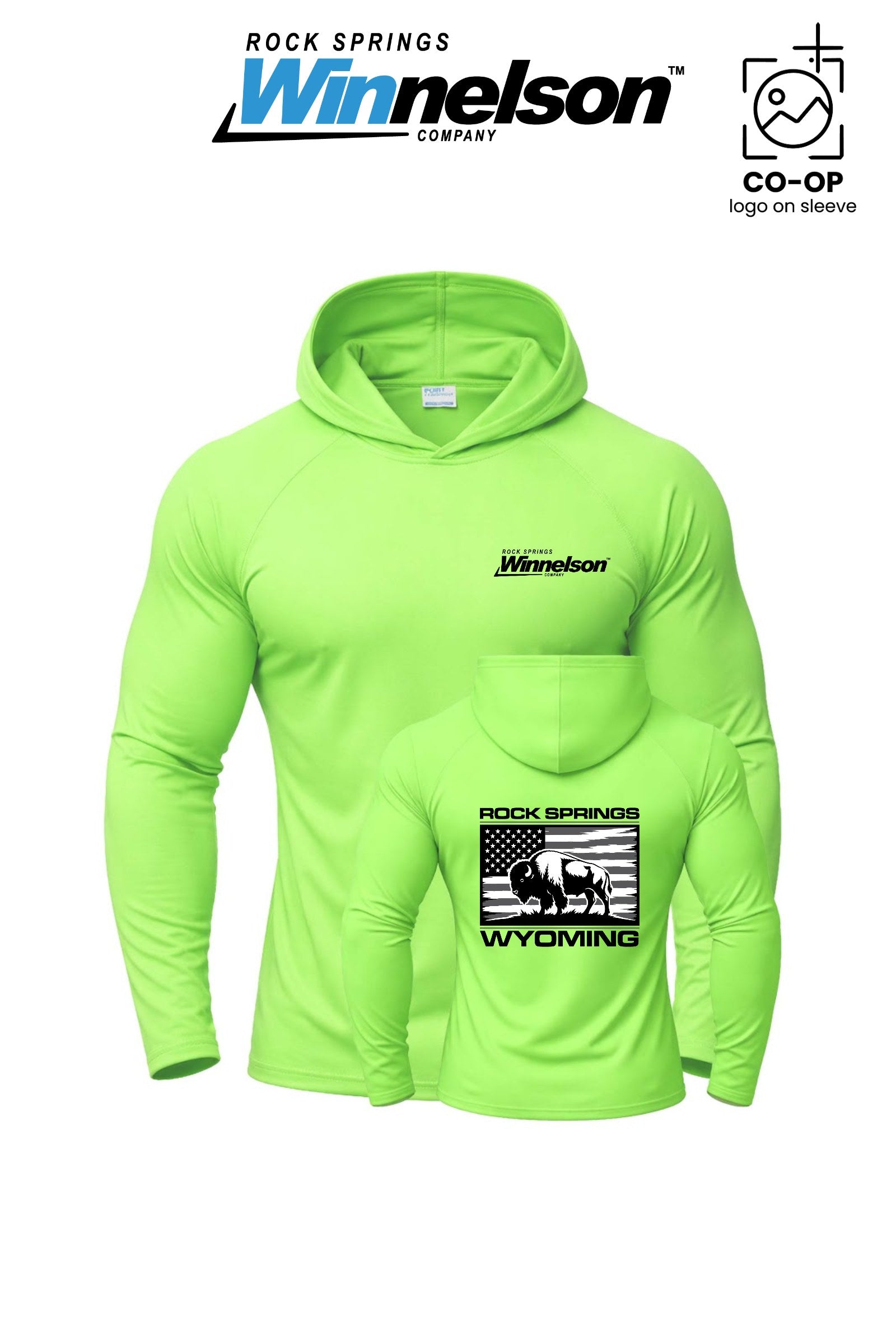 Port & Co™ Performance Pullover Hooded UPF50 Tee - Rock Springs Winnelson