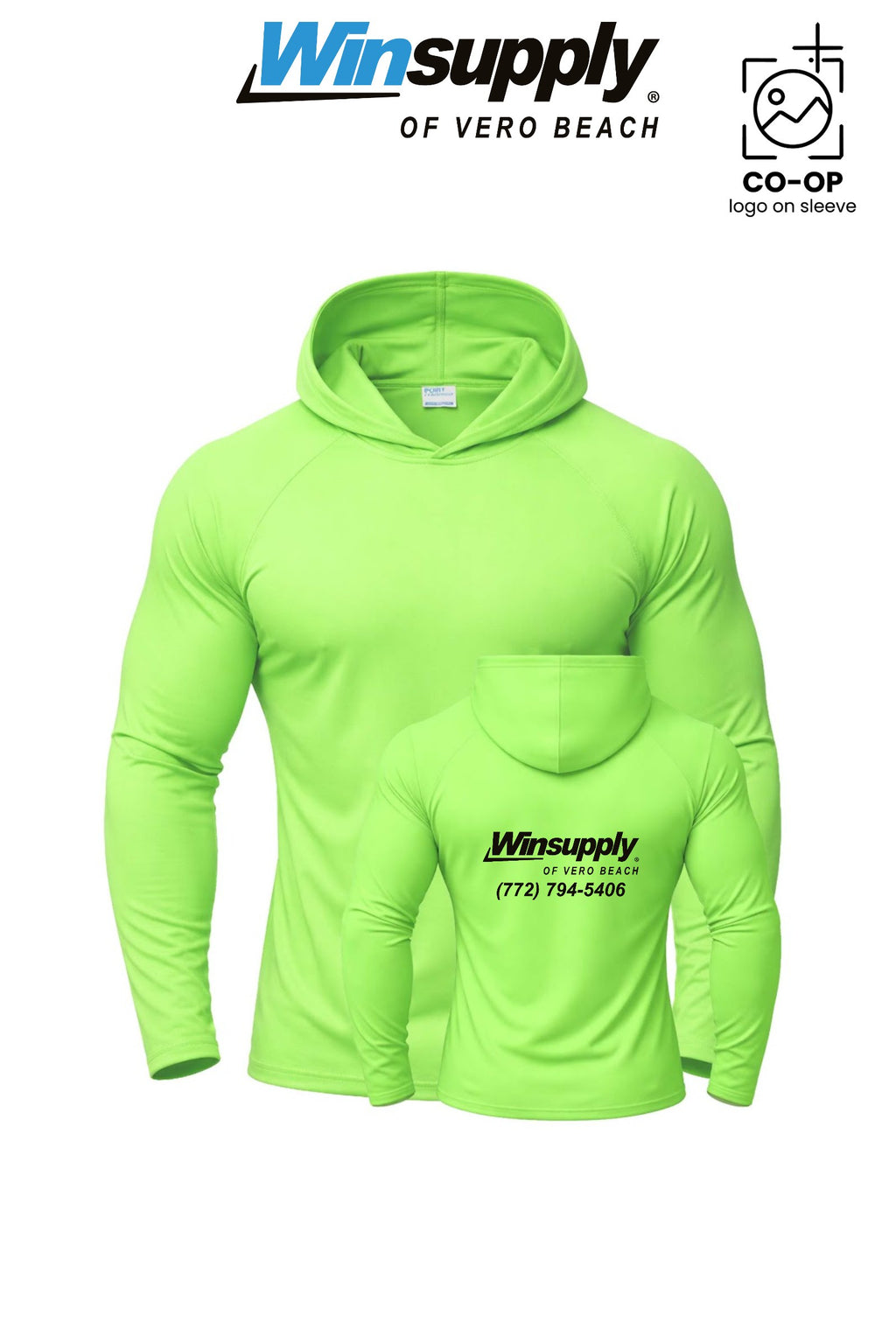 Port & Co™ Performance Pullover Hooded UPF50 Tee - Winsupply of Vero Beach