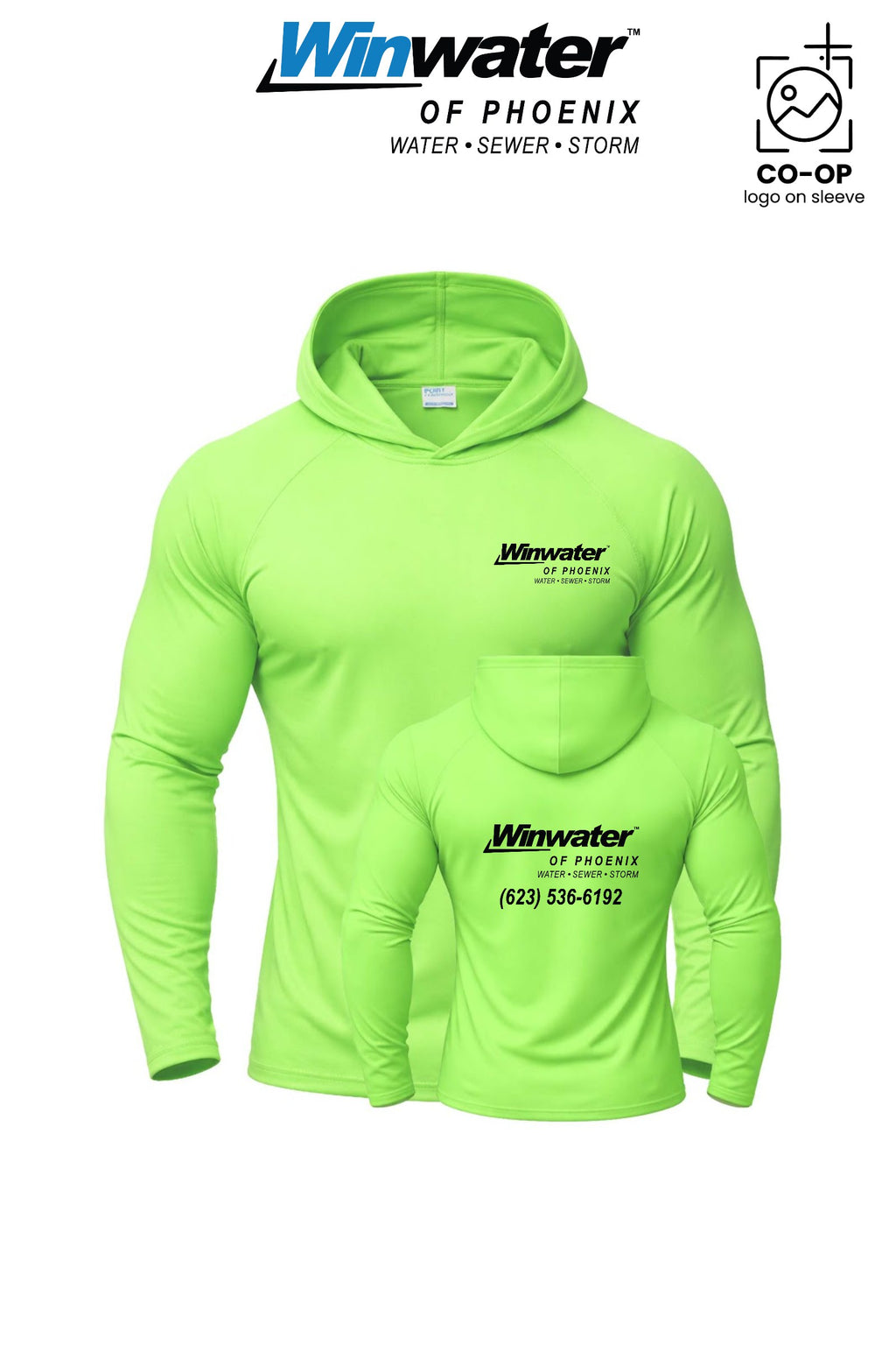 Port & Co™ Performance Pullover Hooded UPF50 Tee - Winwater of Phoenix
