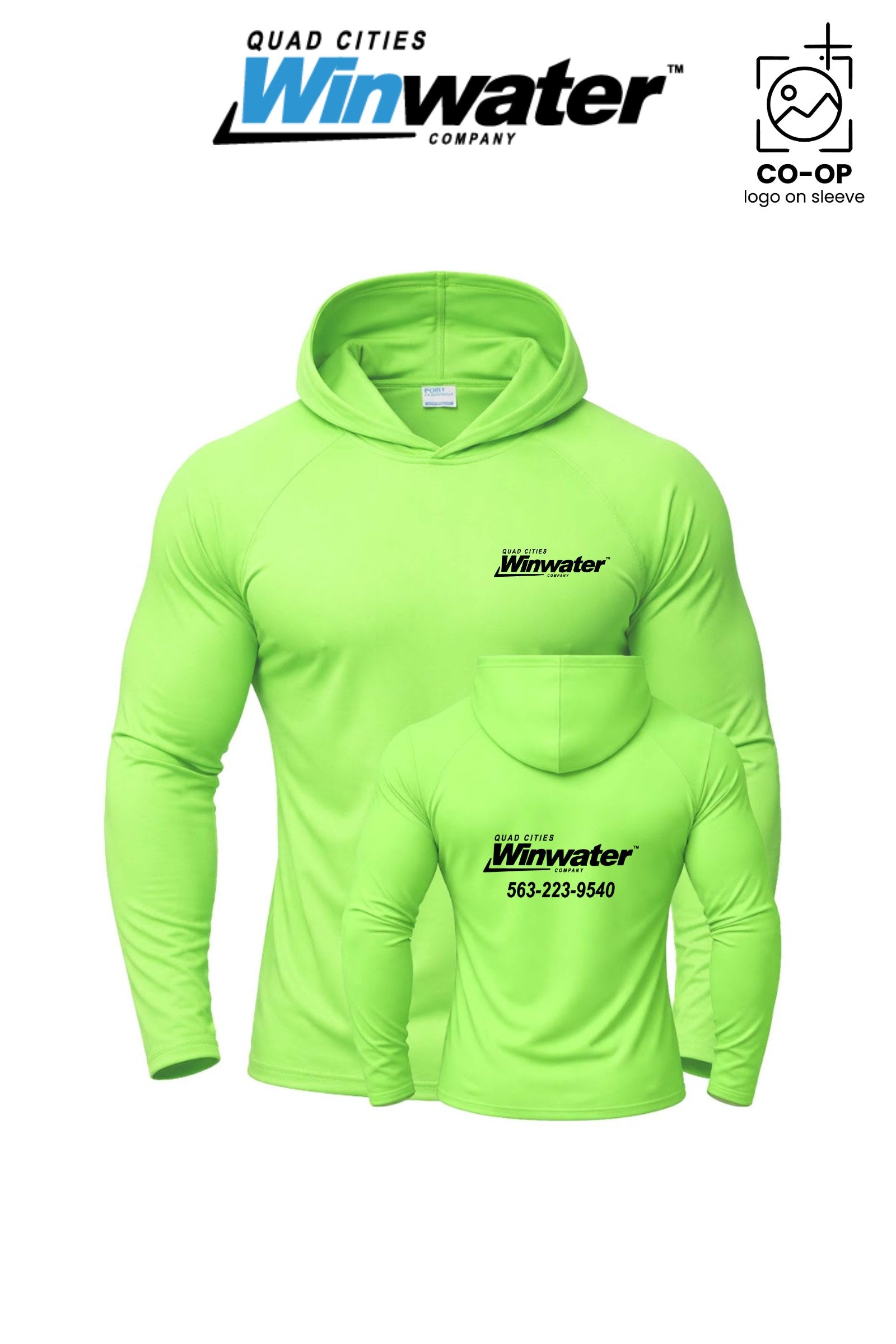 Port & Co™ Performance Pullover Hooded UPF50 Tee - Quad Cities Winwater