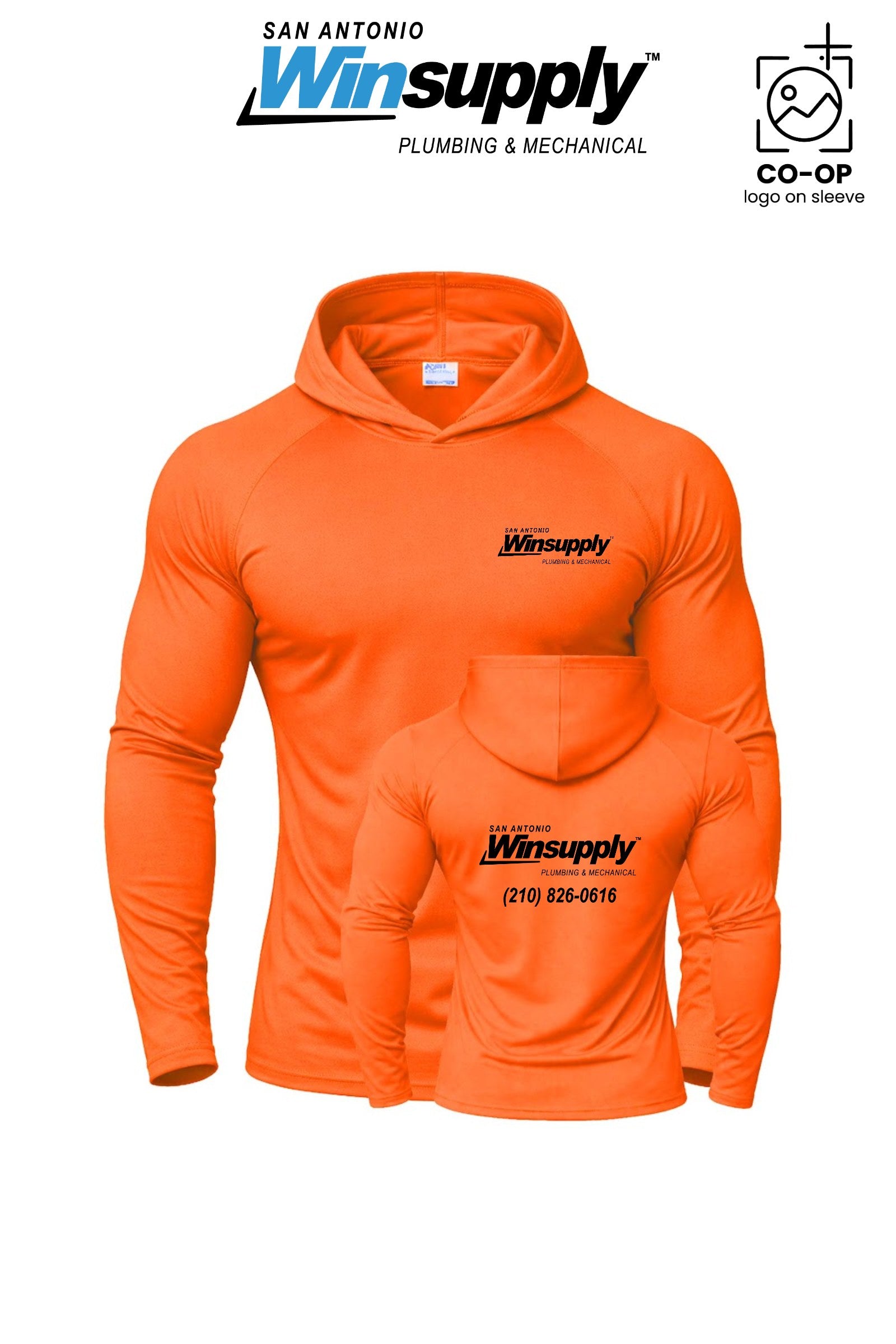 Port & Co™ Performance Pullover Hooded UPF50 Tee - San Antonio Winsupply