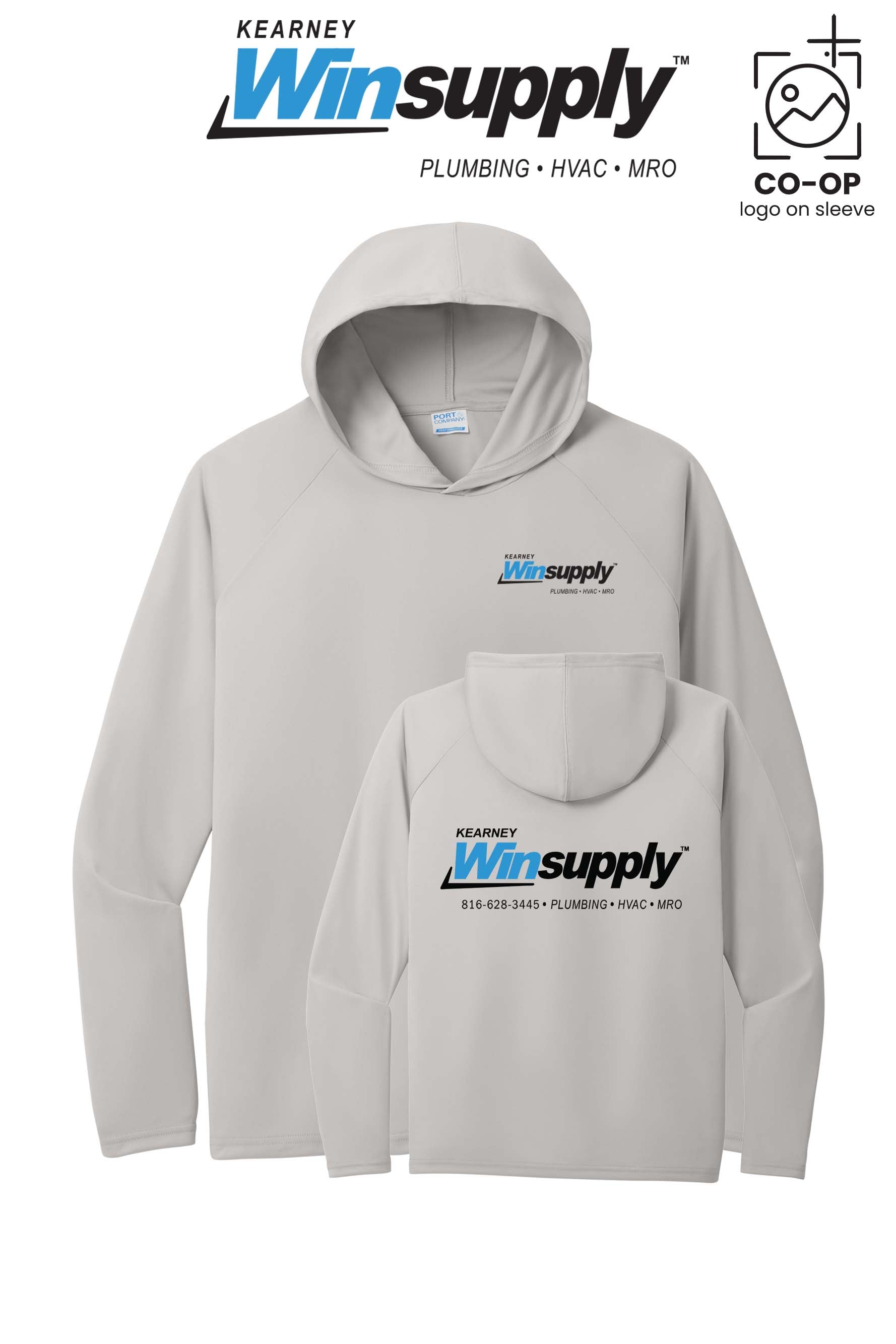 Port & Co™ Performance Pullover Hooded UPF50 Tee - Kearney Winsupply