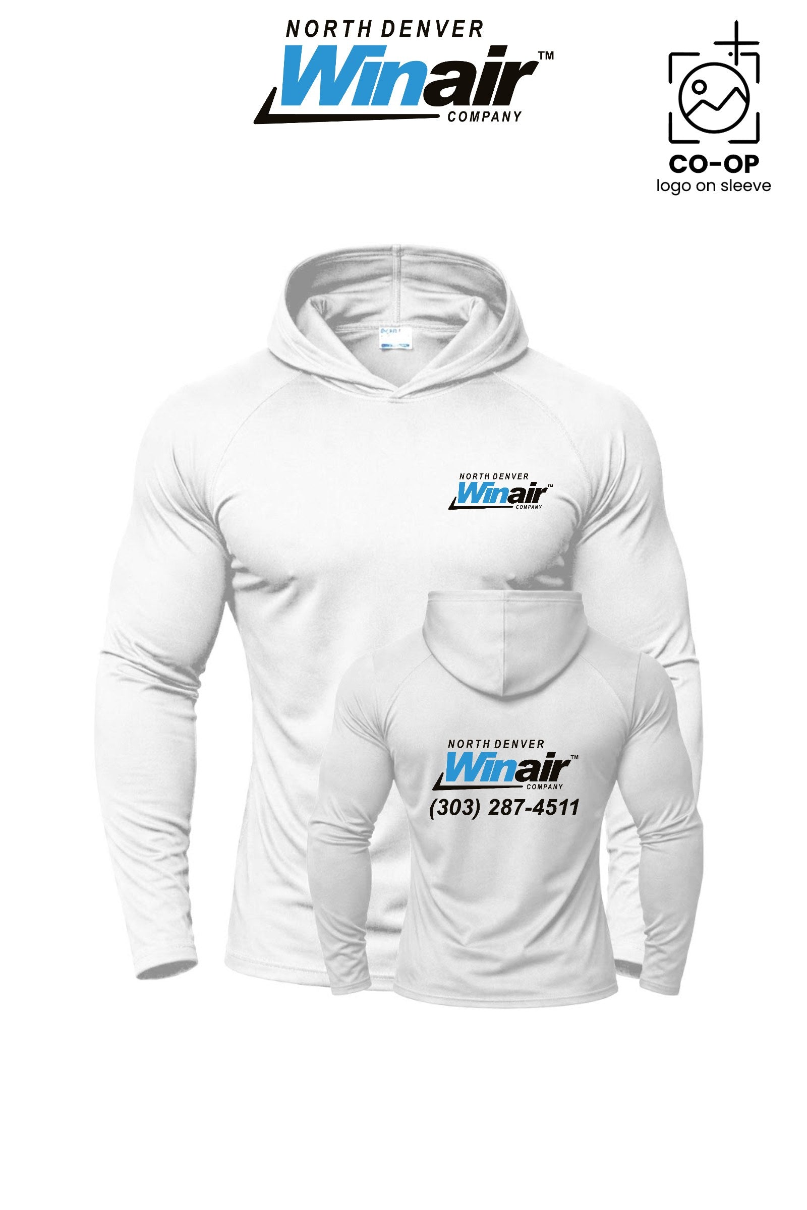 Port & Co™ Performance Pullover Hooded UPF50 Tee - North Denver Winair