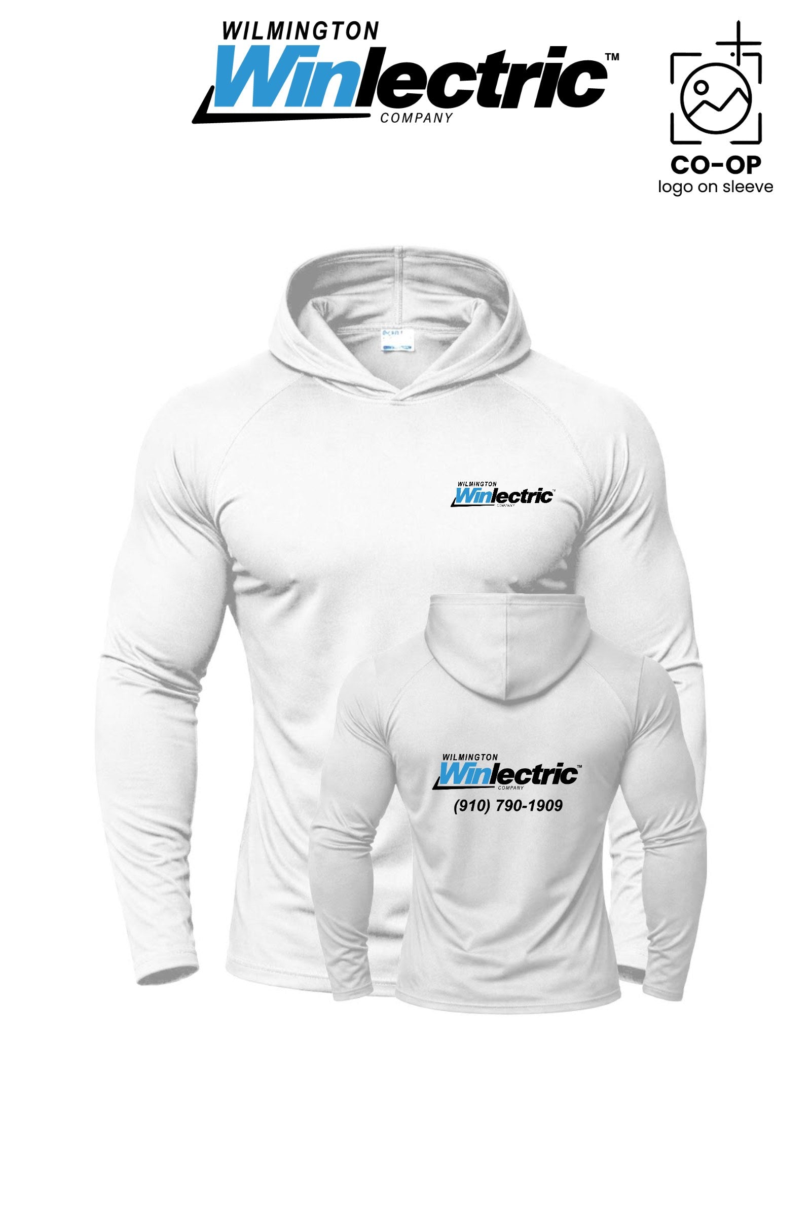 Port & Co™ Performance Pullover Hooded UPF50 Tee - Wilmington Winlectric
