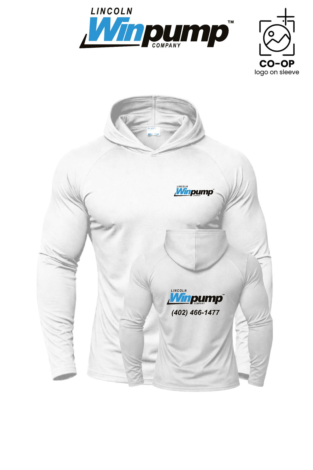 Port & Co™ Performance Pullover Hooded UPF50 Tee - Lincoln Winpump
