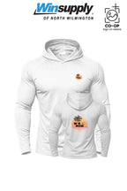 "WIN NOW" Port & Co™ Performance Pullover Hooded UPF50 Tee - Winsupply N Wilmington NC