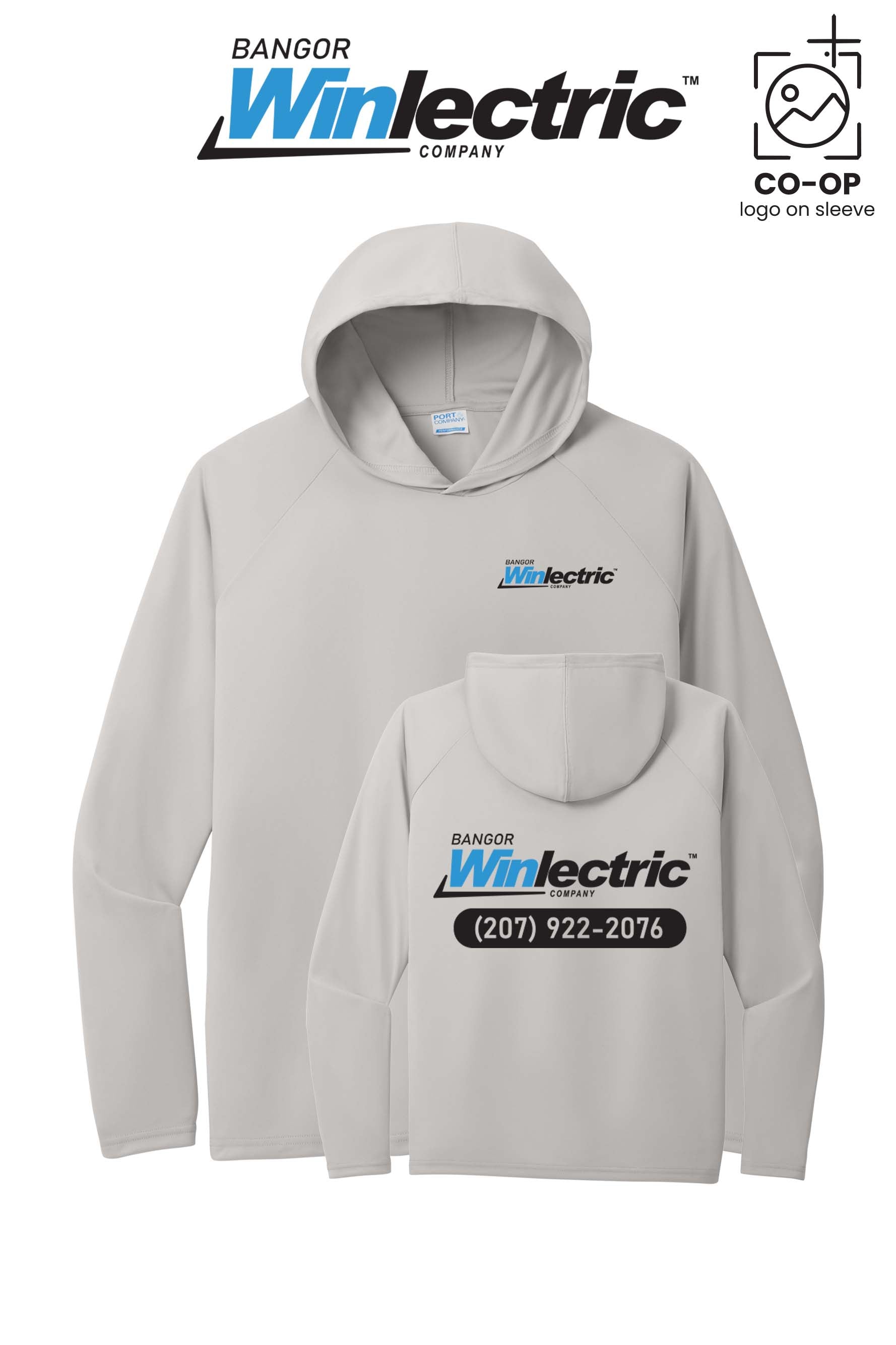 Port & Co™ Performance Pullover Hooded UPF50 Tee - Winlectric Bangor