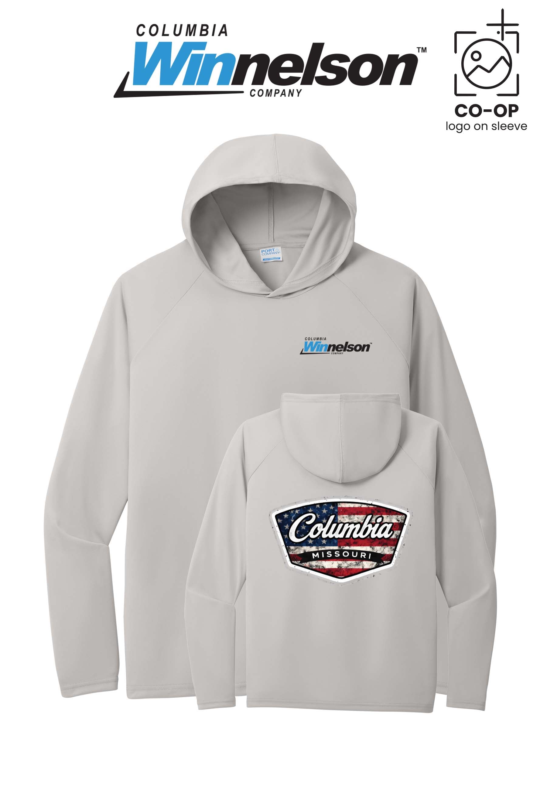 Port & Co™ Performance Pullover Hooded UPF50 Tee - Columbia MO Winnelson