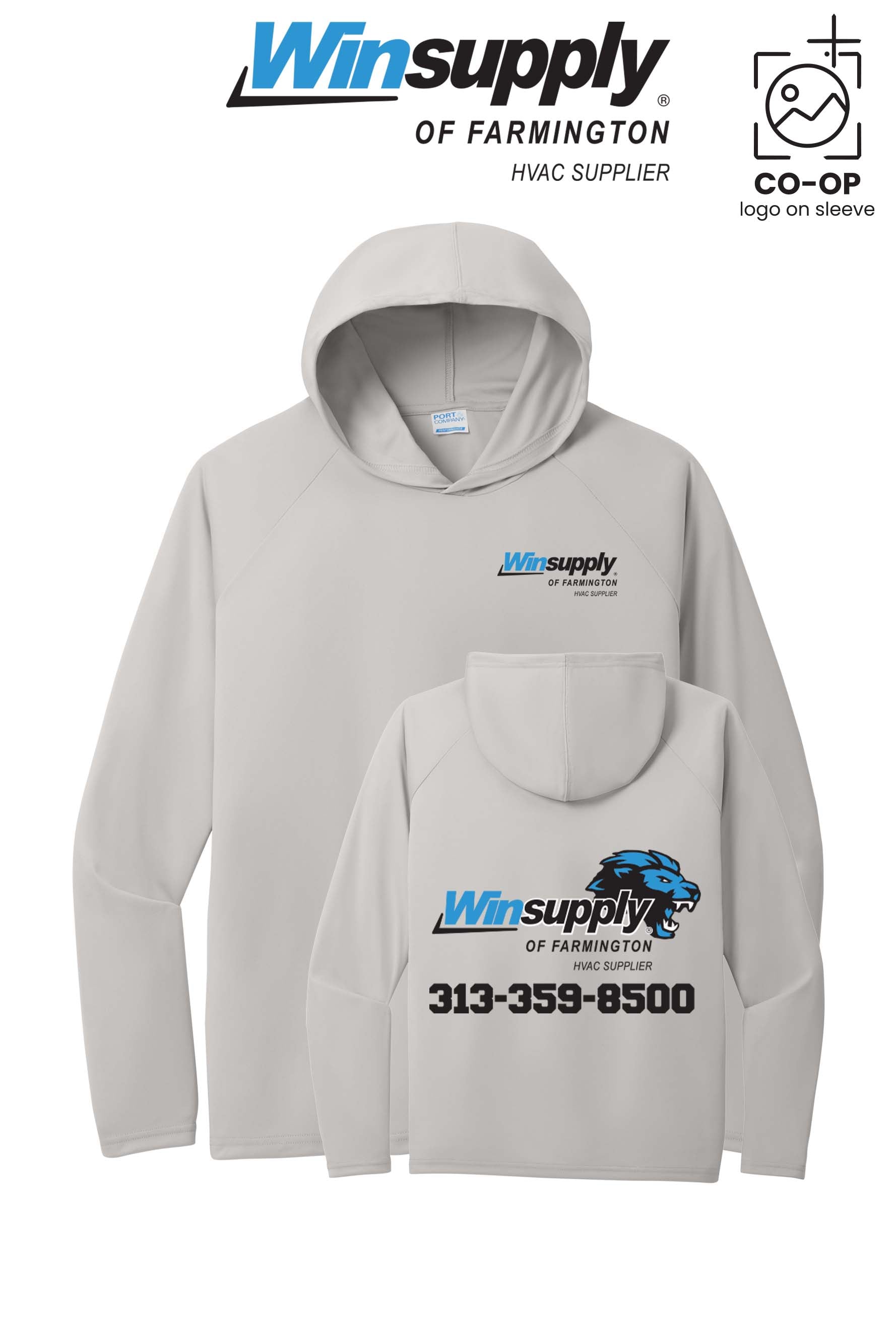 Port & Co™ Performance Pullover Hooded UPF50 Tee - Winsupply of Farmington