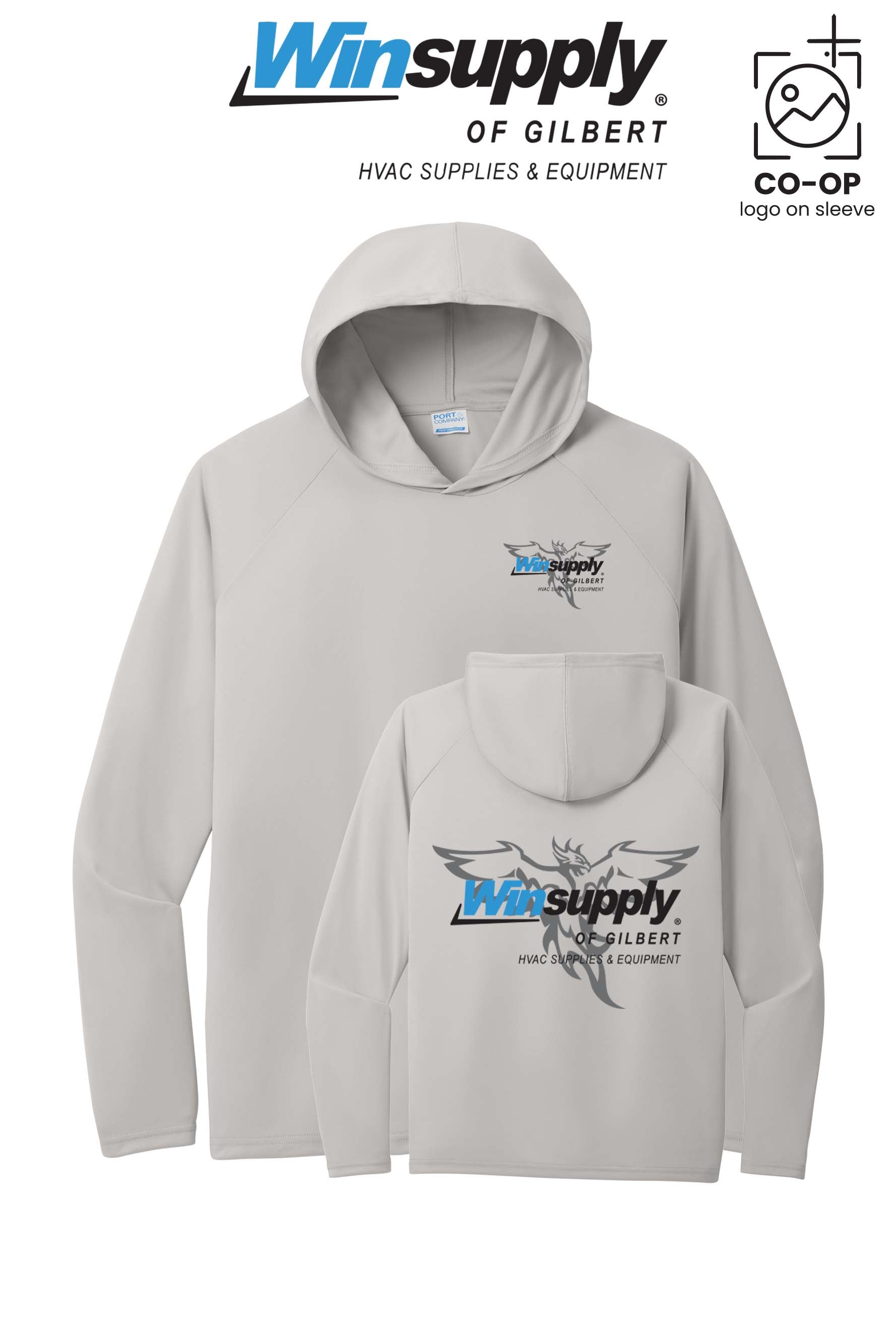 Port & Co™ Performance Pullover Hooded UPF50 Tee - Winsupply of Gilbert