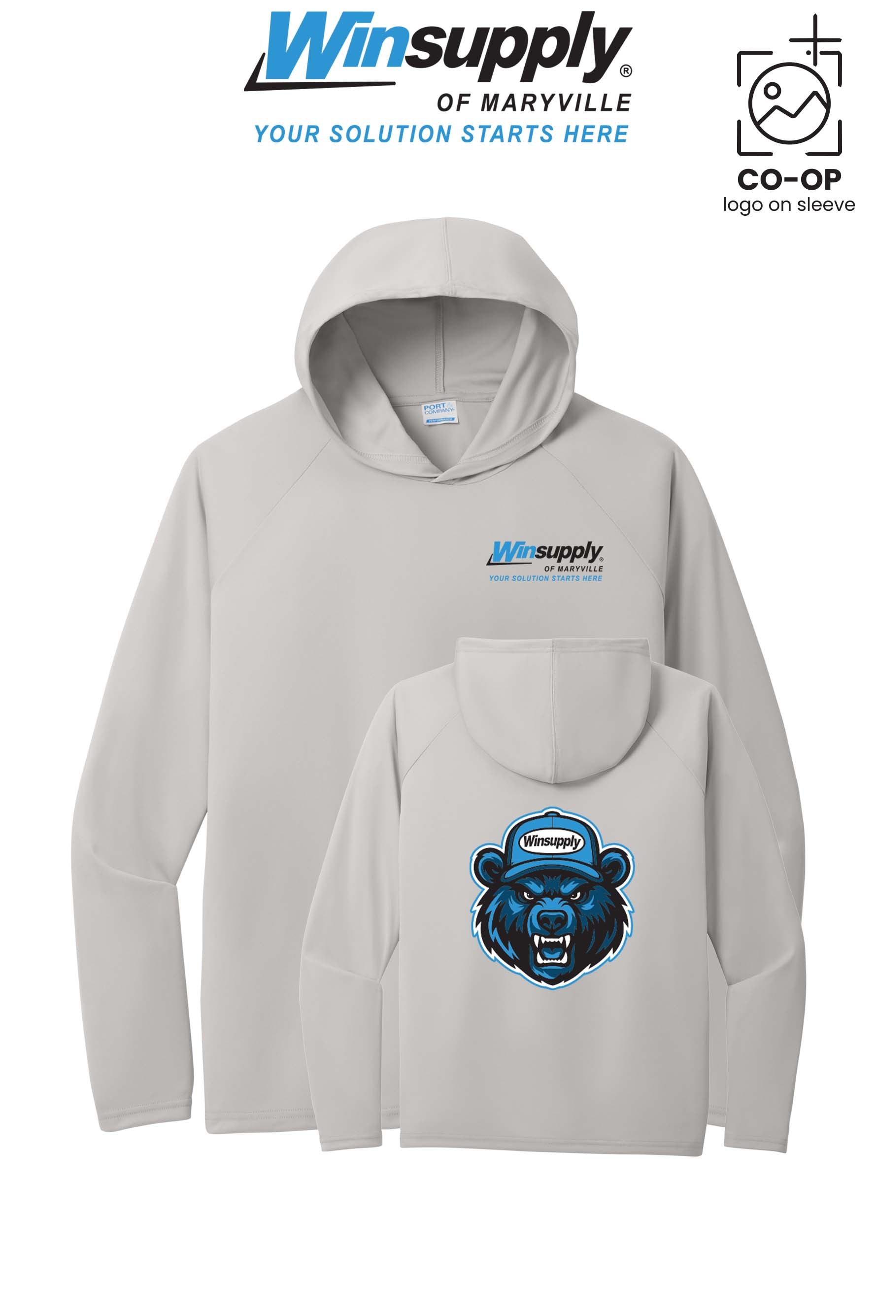 Port & Co™ Performance Pullover Hooded UPF50 Tee - Winsupply of Maryville
