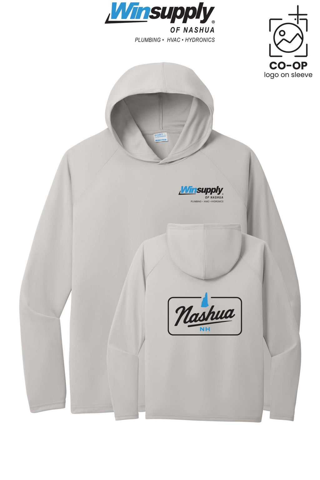 Port & Co™ Performance Pullover Hooded UPF50 Tee - Winsupply of Nashua