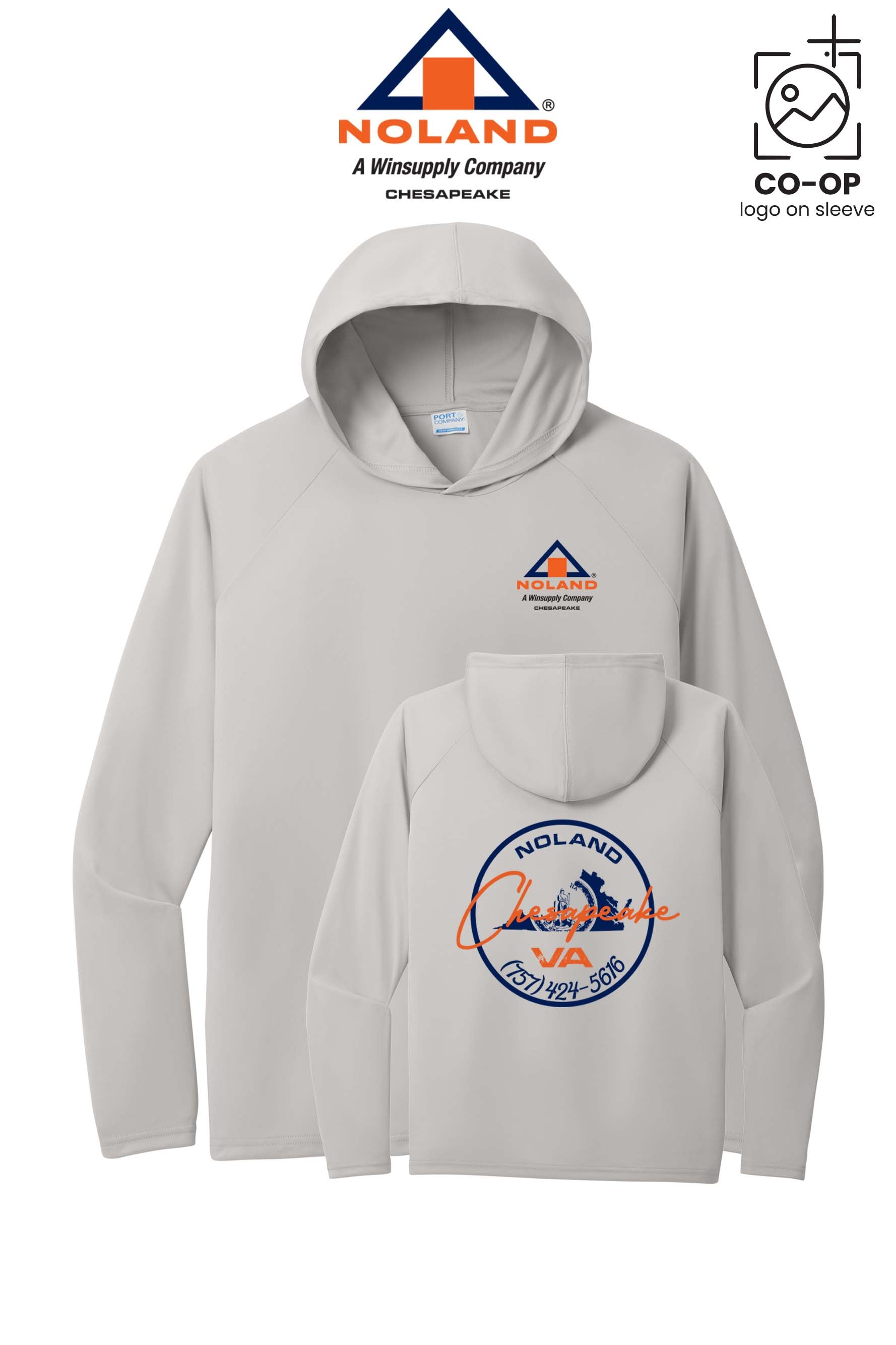 Port & Co™ Performance Pullover Hooded UPF50 Tee - Noland Company Chesapeake