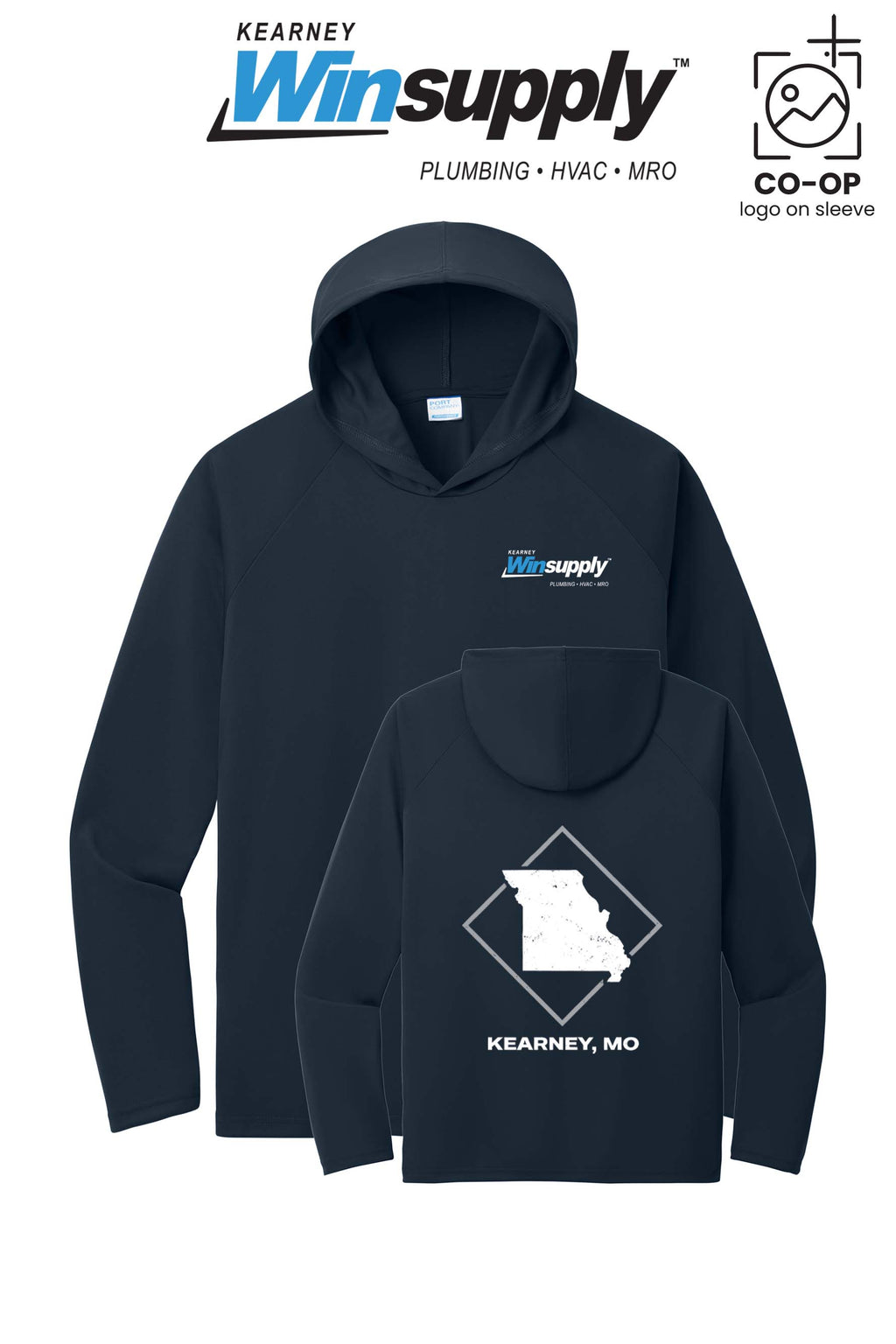 Port & Co™ Performance Pullover Hooded UPF50 Tee - Kearney Winsupply