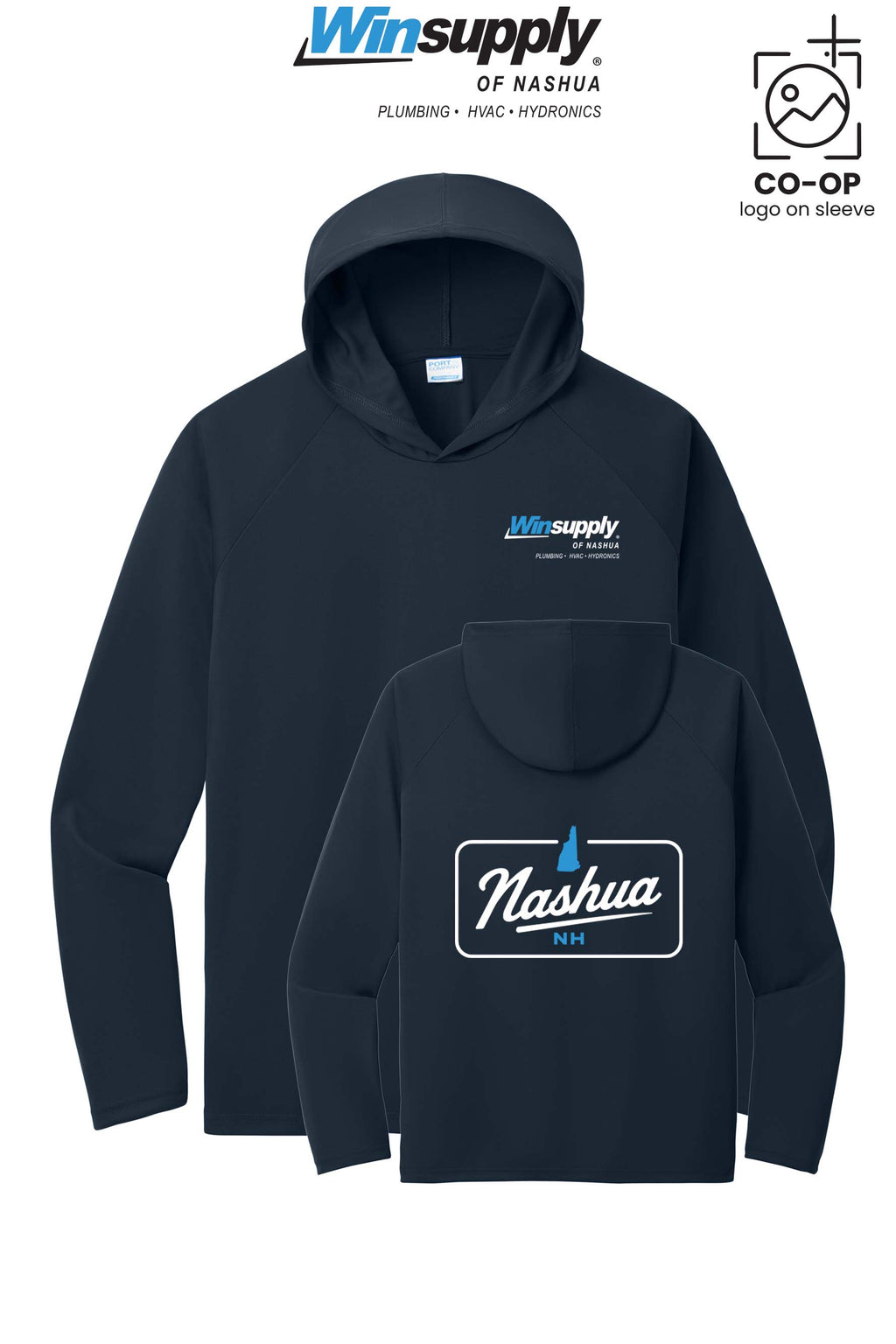Port & Co™ Performance Pullover Hooded UPF50 Tee - Winsupply of Nashua