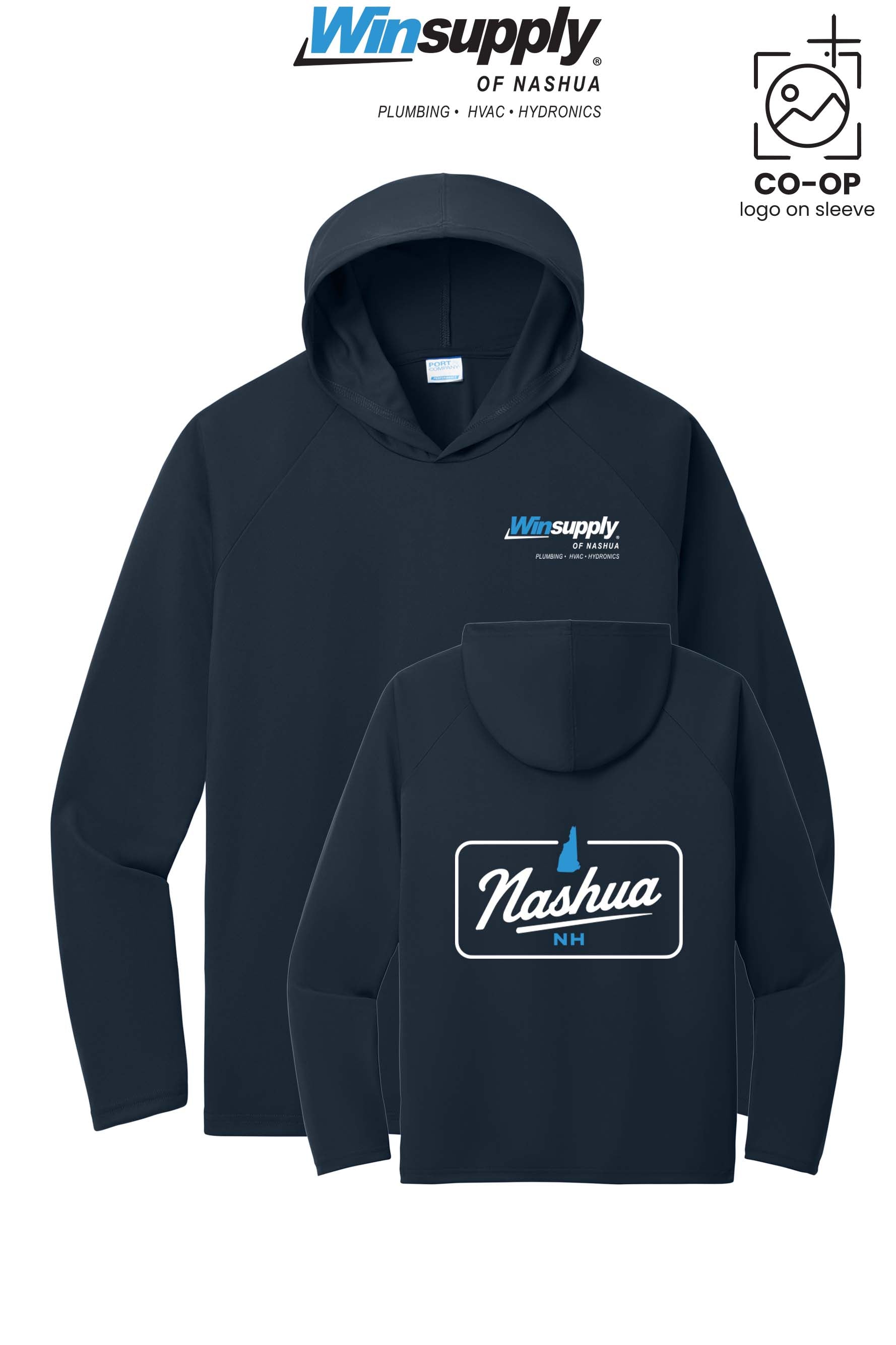 Port & Co™ Performance Pullover Hooded UPF50 Tee - Winsupply of Nashua