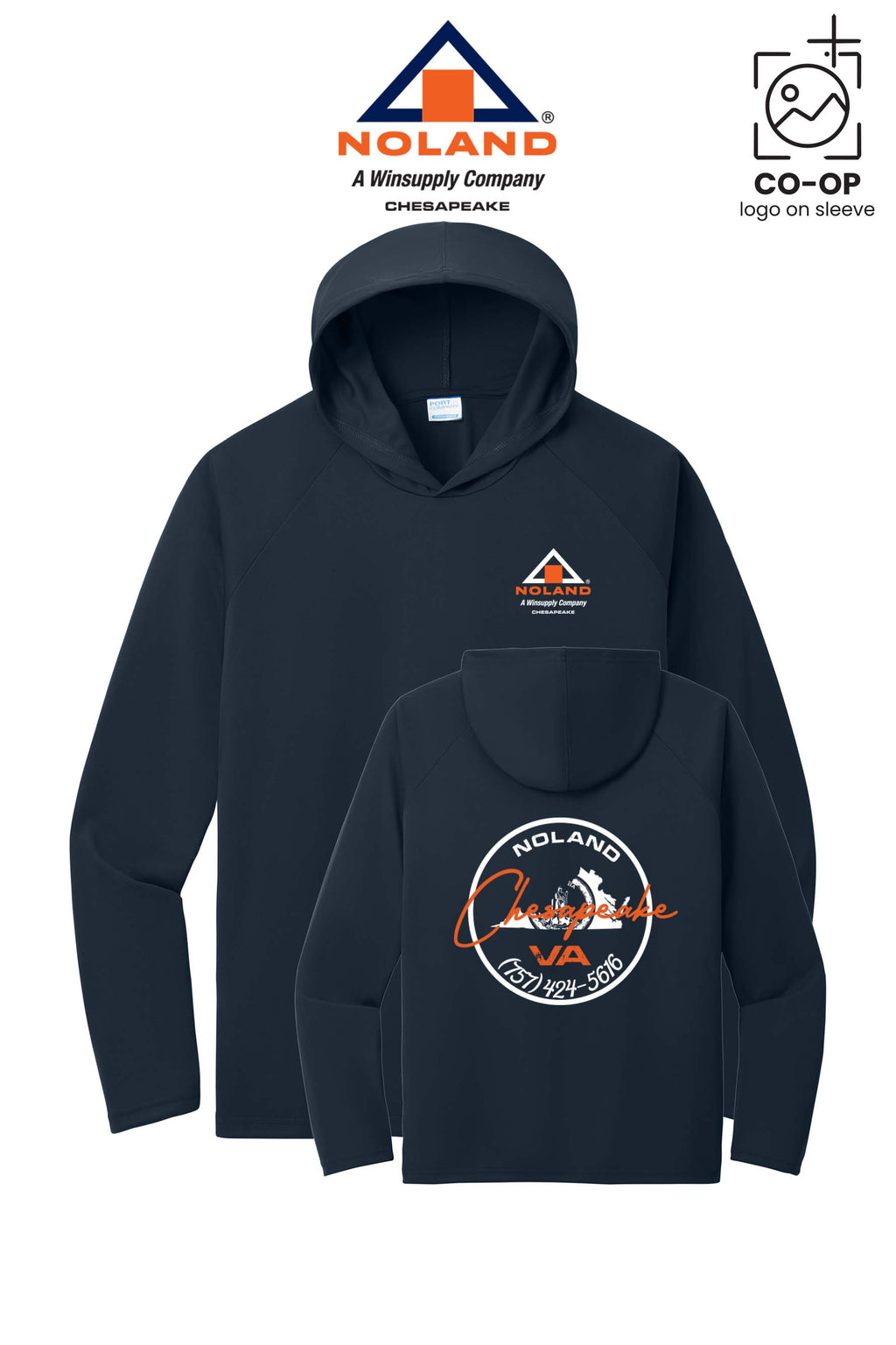 Port & Co™ Performance Pullover Hooded UPF50 Tee - Noland Company Chesapeake