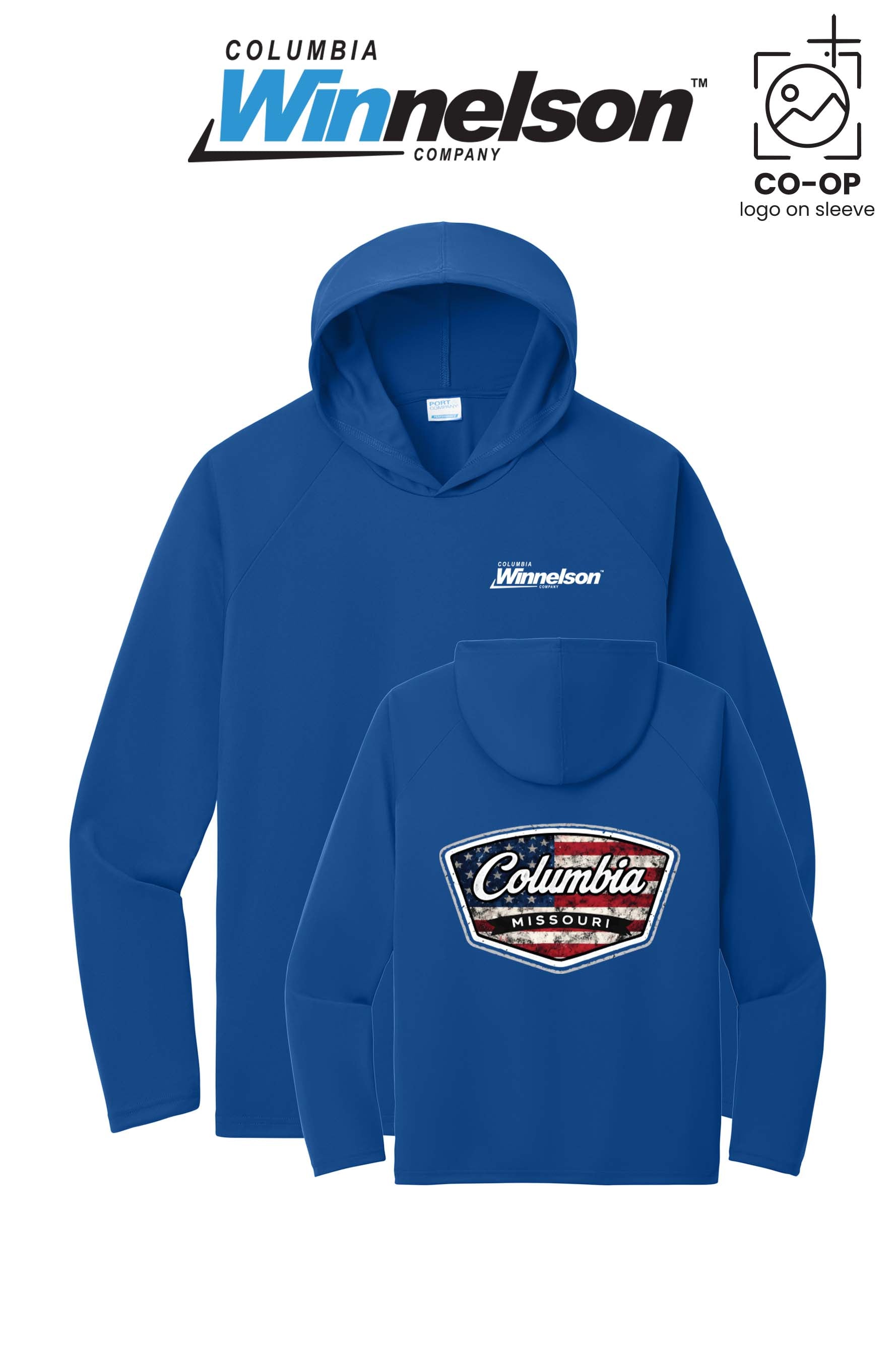 Port & Co™ Performance Pullover Hooded UPF50 Tee - Columbia MO Winnelson