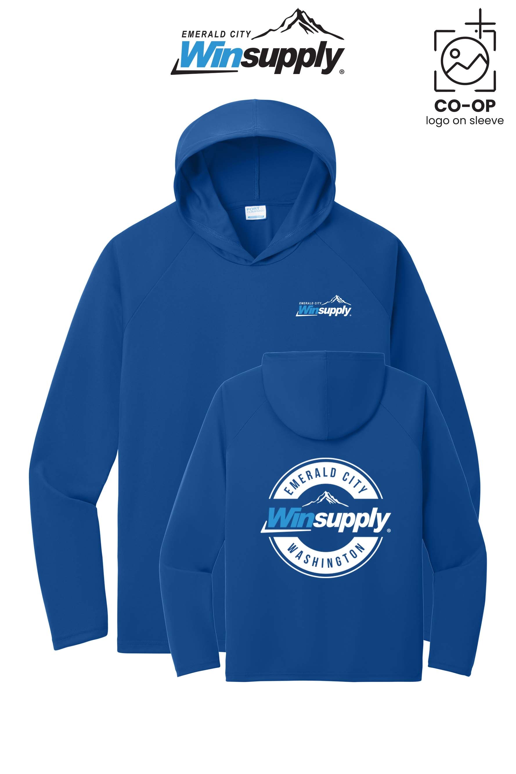 Port & Co™ Performance Pullover Hooded UPF50 Tee - Winsupply Emerald City